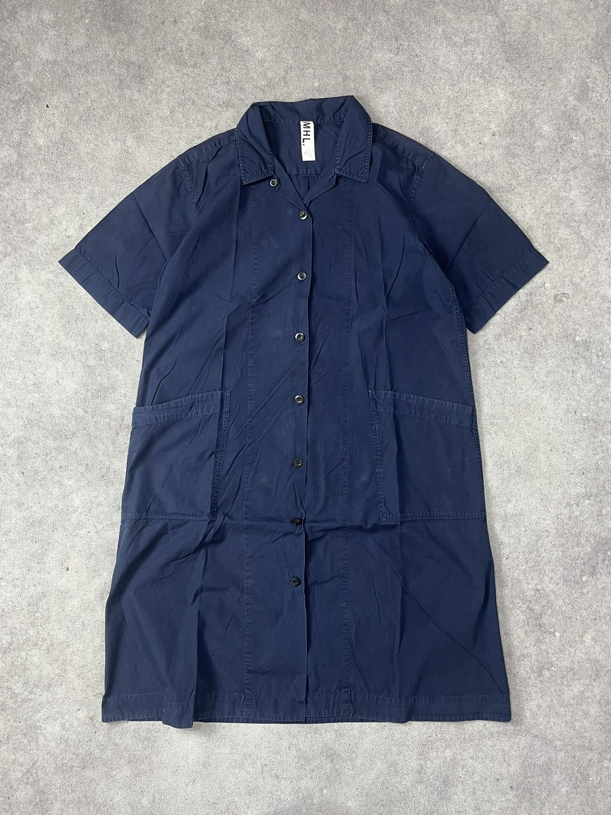 Margaret Howell Mhl margaret howell midi dress 2 pocket navy Size ONE SIZE - 1 Thumbnail