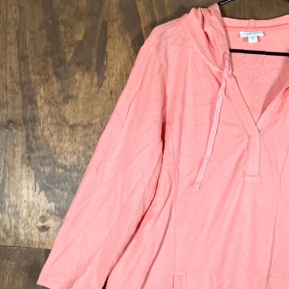 J. Jill J Jill Fit Womens Sweatshirt Long Tunic 3/4 Sleeve Pink V Neck Modal Blend M Size M / US 6-8 / IT 42-44 - 4 Thumbnail