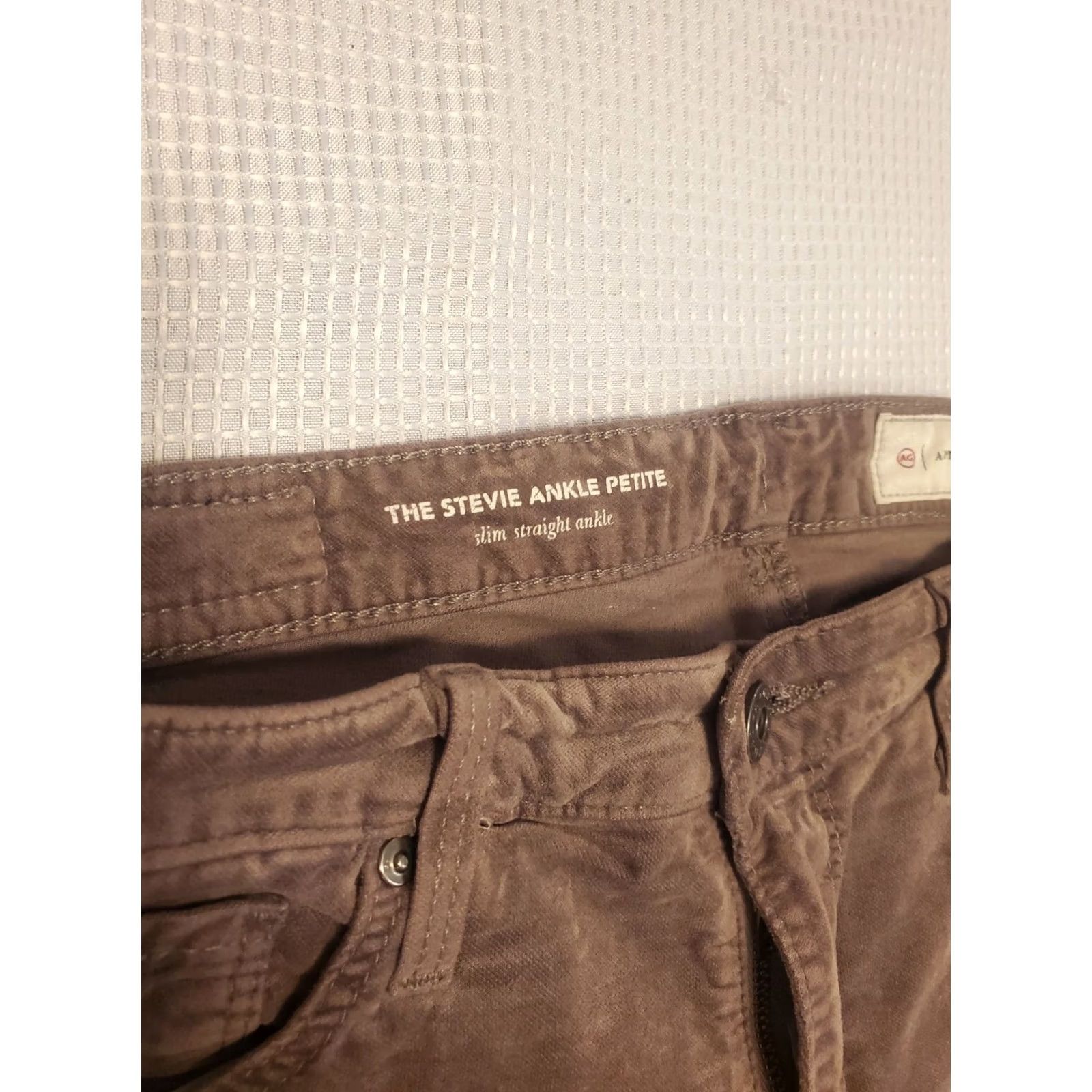 Anthropologie AG Adriano Goldschmied Pants Womens Sz 27P Mauve Velvet Stevie Ankle Slim Size ONE SIZE - 4 Thumbnail