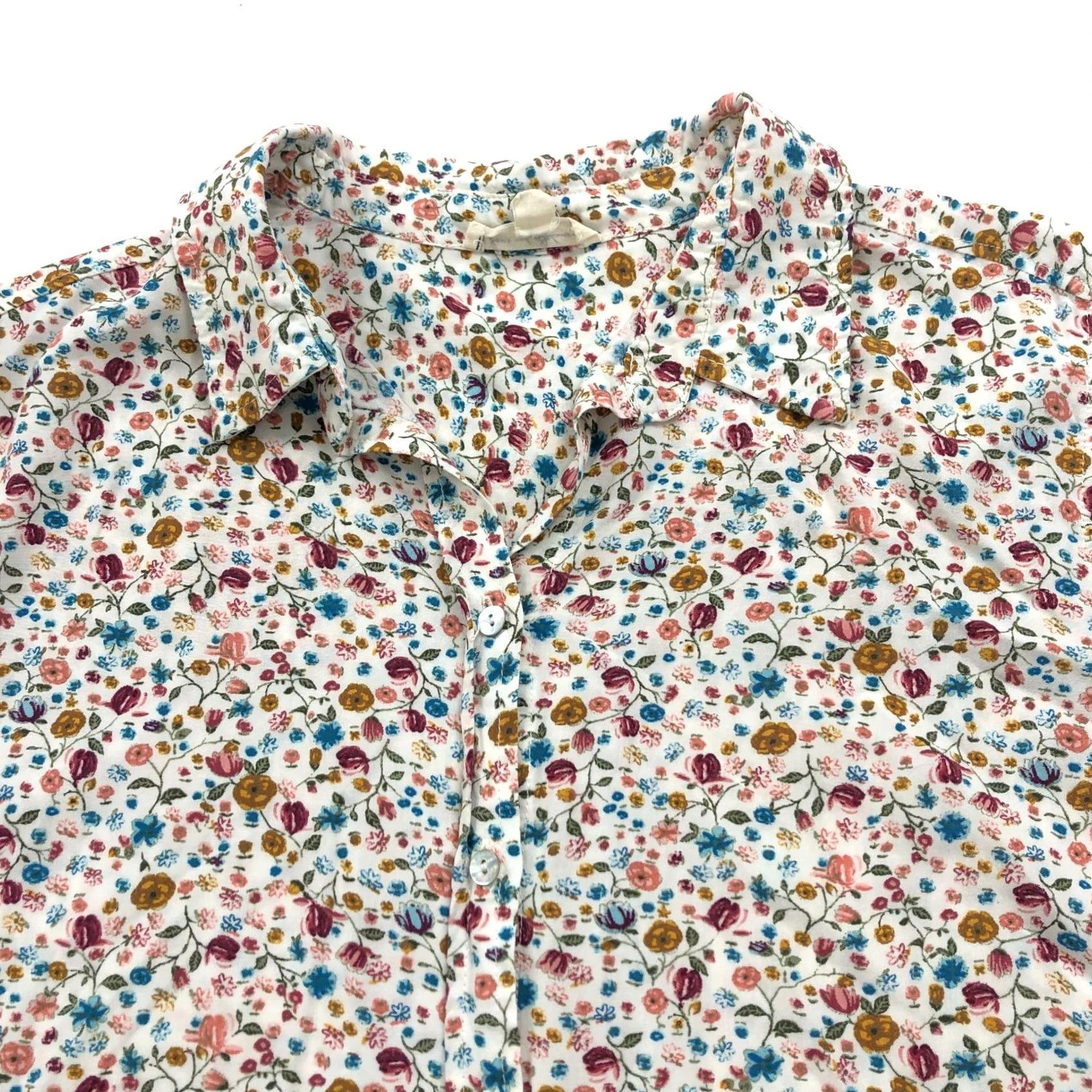 Anthropologie VINTAGE Jane And Delancey Anthropologie LG All Over Print Button LS Shirt High Low Rayon Size L / US 10 / IT 46 - 2 Thumbnail