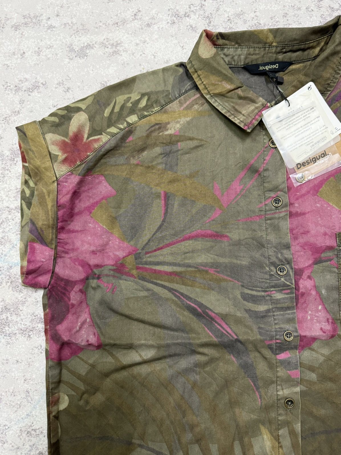 Desigual Desiqual Tencel Tropical Shirt “Rous” Size L / US 10 / IT 46 - 5 Thumbnail