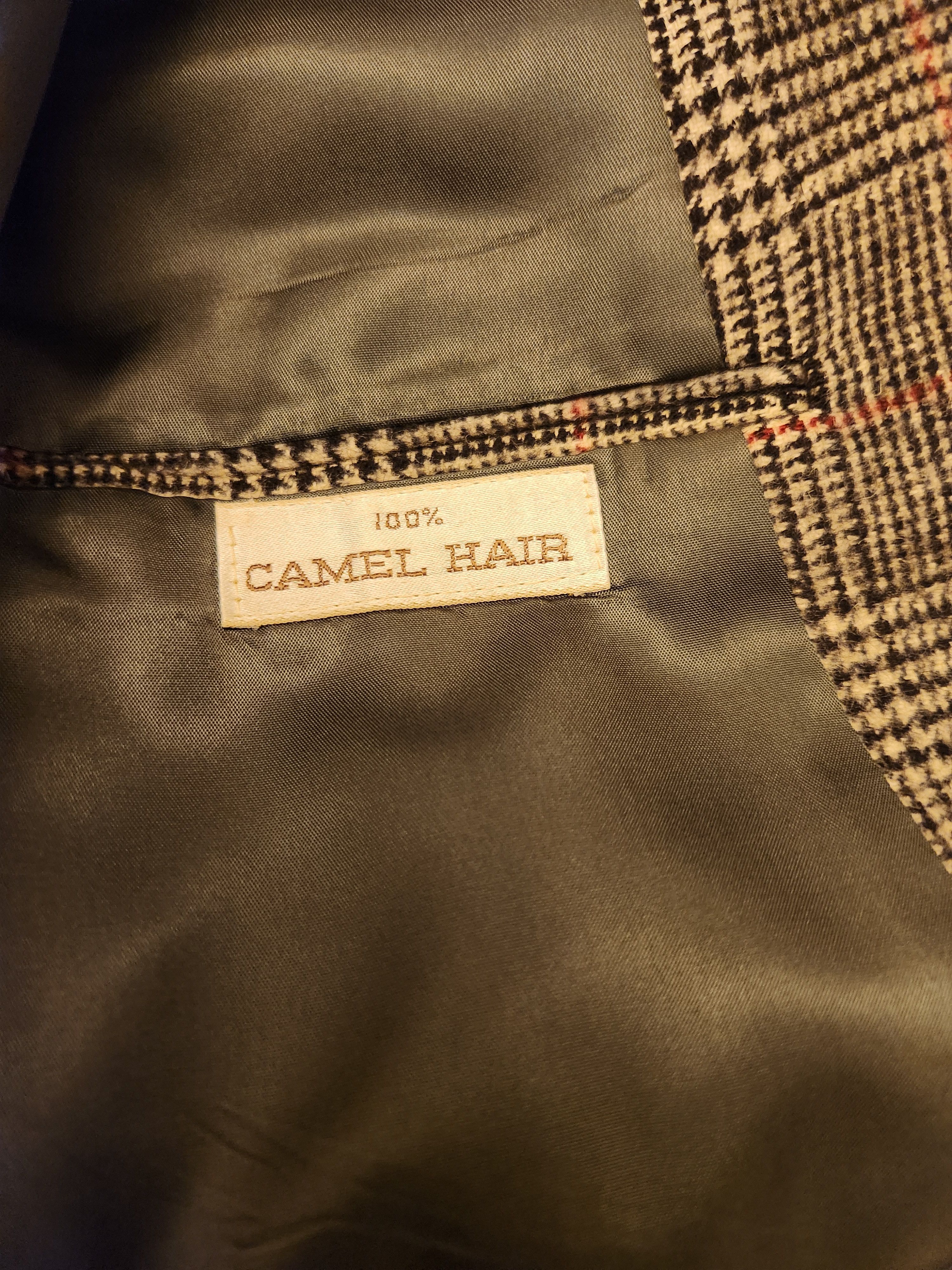 Vintage Vintage 80's Rothchild's 100% Camel Hair Glen Plaid Blazer Size 46R - 5 Thumbnail