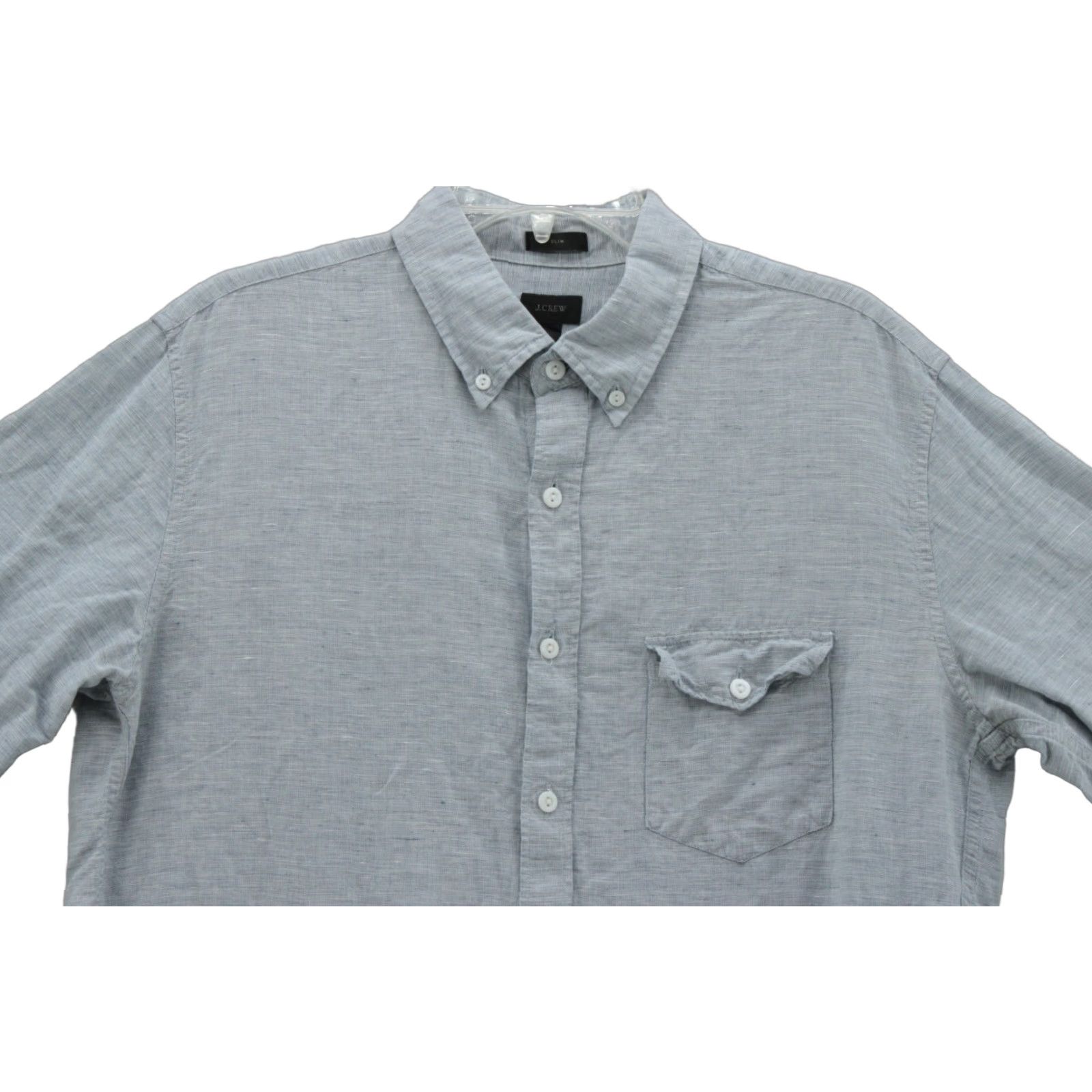 J.Crew J.CREW Shirt Mens Size Large Long Sleeve Gray Irish Linen Slim Fit Size US L / EU 52-54 / 3 - 1 Thumbnail