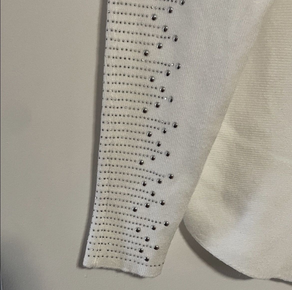 Other Siren Lily Maternity White Sweater with Embellished Sleeves Size S / US 4 / IT 40 - 6 Thumbnail