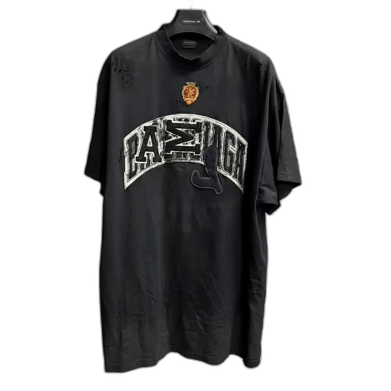 Balenciaga Balenciaga Black Embroidered Logo TShirt-2505 Size US S / EU 44-46 / 1 - 1 Thumbnail