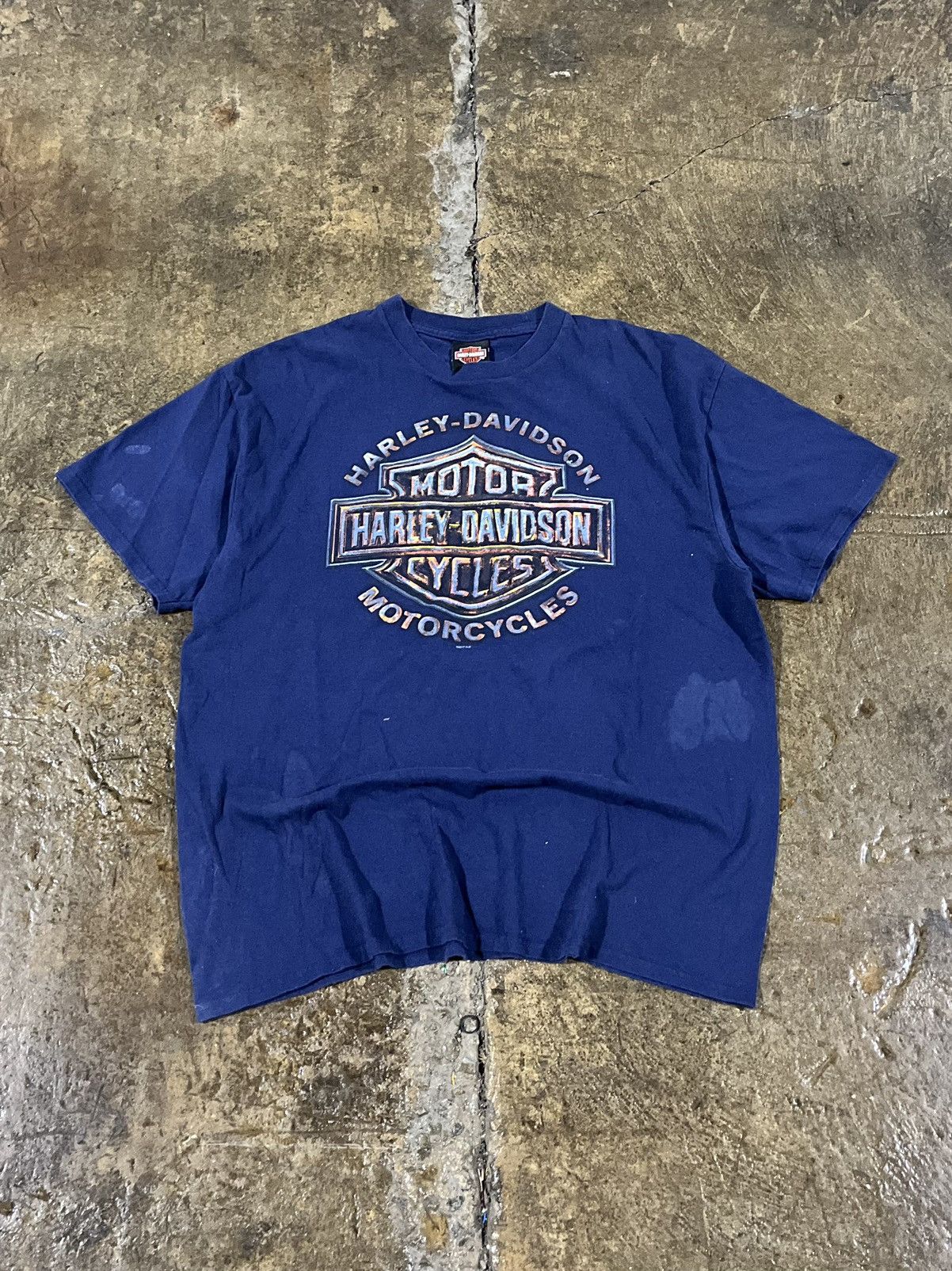 Harley Davidson × Vintage Crazy Vintage Harley Davidson Logo Tee Grunge Biker Skater Size US XL / EU 56 / 4 - 1 Thumbnail