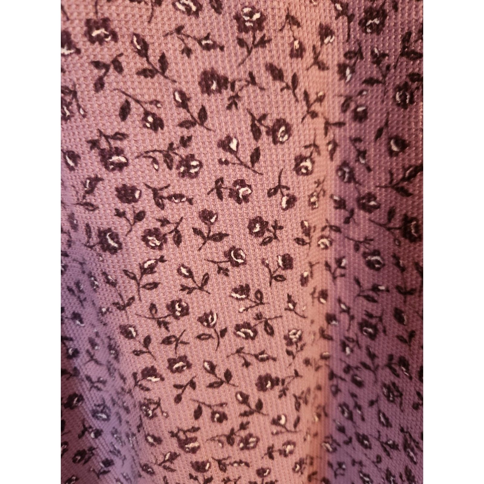 Essentials Essentials by Maggie Purple Floral Henley Waffle Knit Top Shirt 30/32 Plus Size 4XL / US 24-26 - 3 Thumbnail