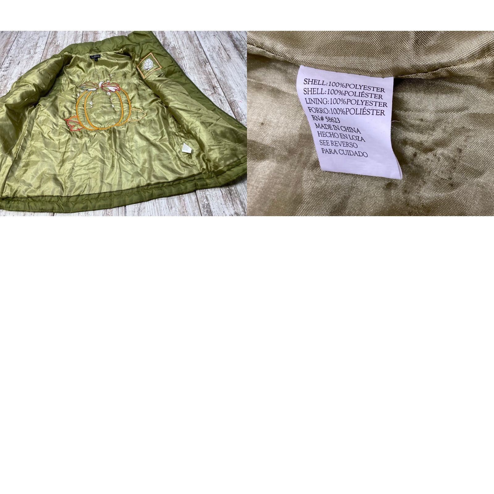 Vintage Creazoni Effeci Quilted Vest Women Small Pumpkin Leaves Green Fall Thanksgiving Quilt Vest Women S Green Fall Thanksgiving Size S / US 4 / IT 40 - 8 Thumbnail