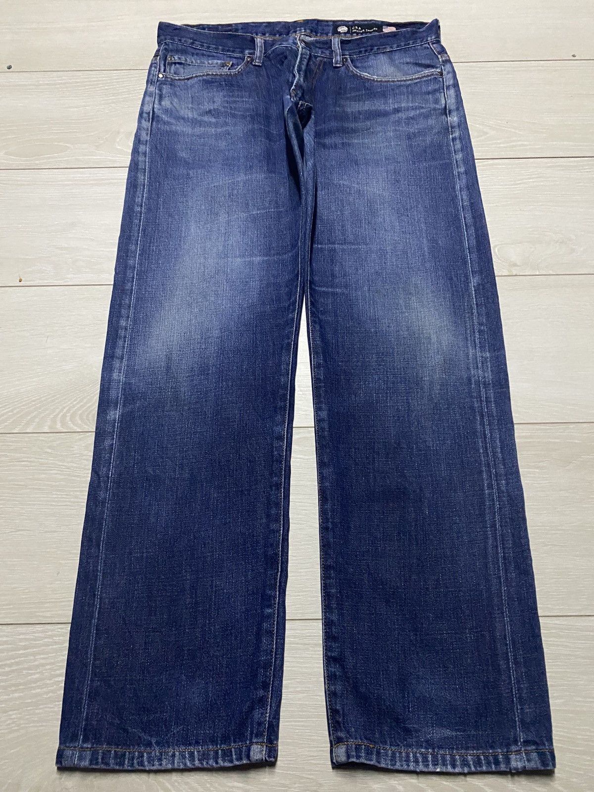 Japanese Brand Vintage Back Number Fade Wash Distressed Jeans Size US 34 / EU 50 - 1 Thumbnail