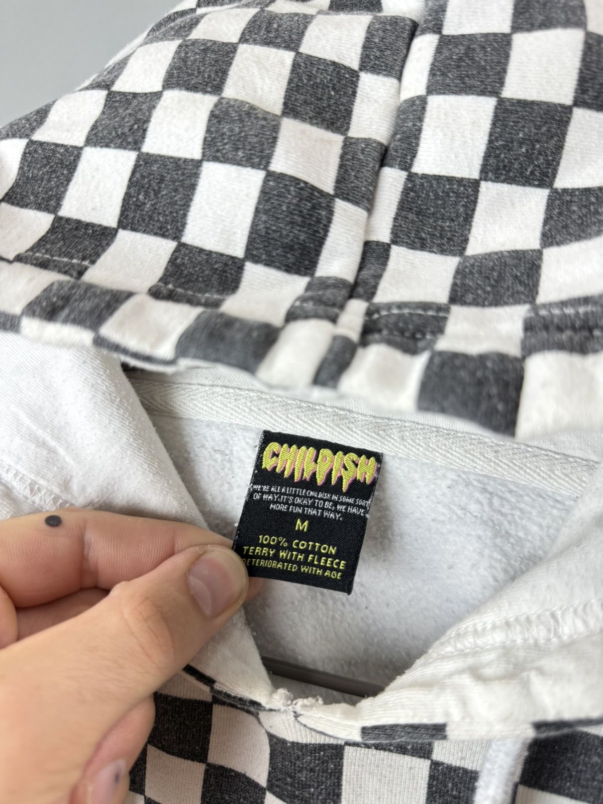 CHILDS Vintage Childish Checkered Embroidered Logo Hoodie Size US M / EU 48-50 / 2 - 6 Thumbnail