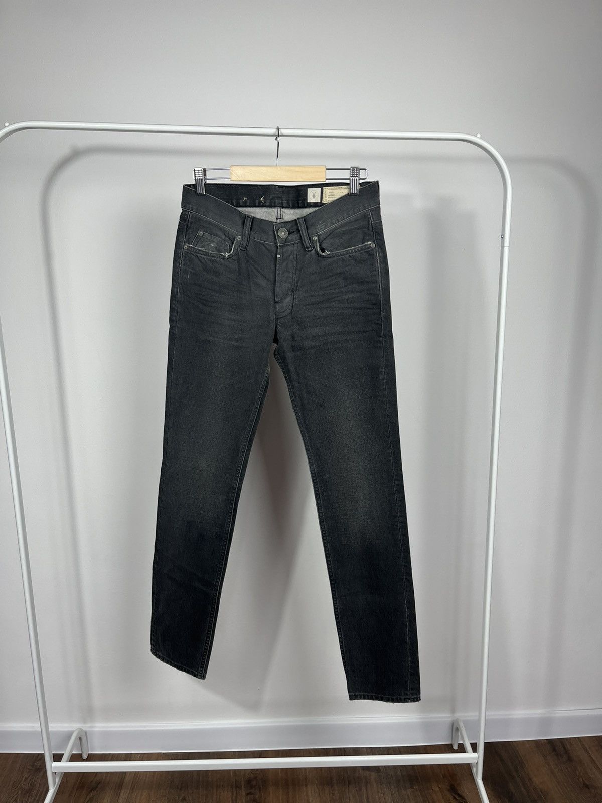 Allsaints AllSaints Mens Black Slim Fit Jeans Size 28 Distressed Size US 28 / EU 44 - 8 Thumbnail