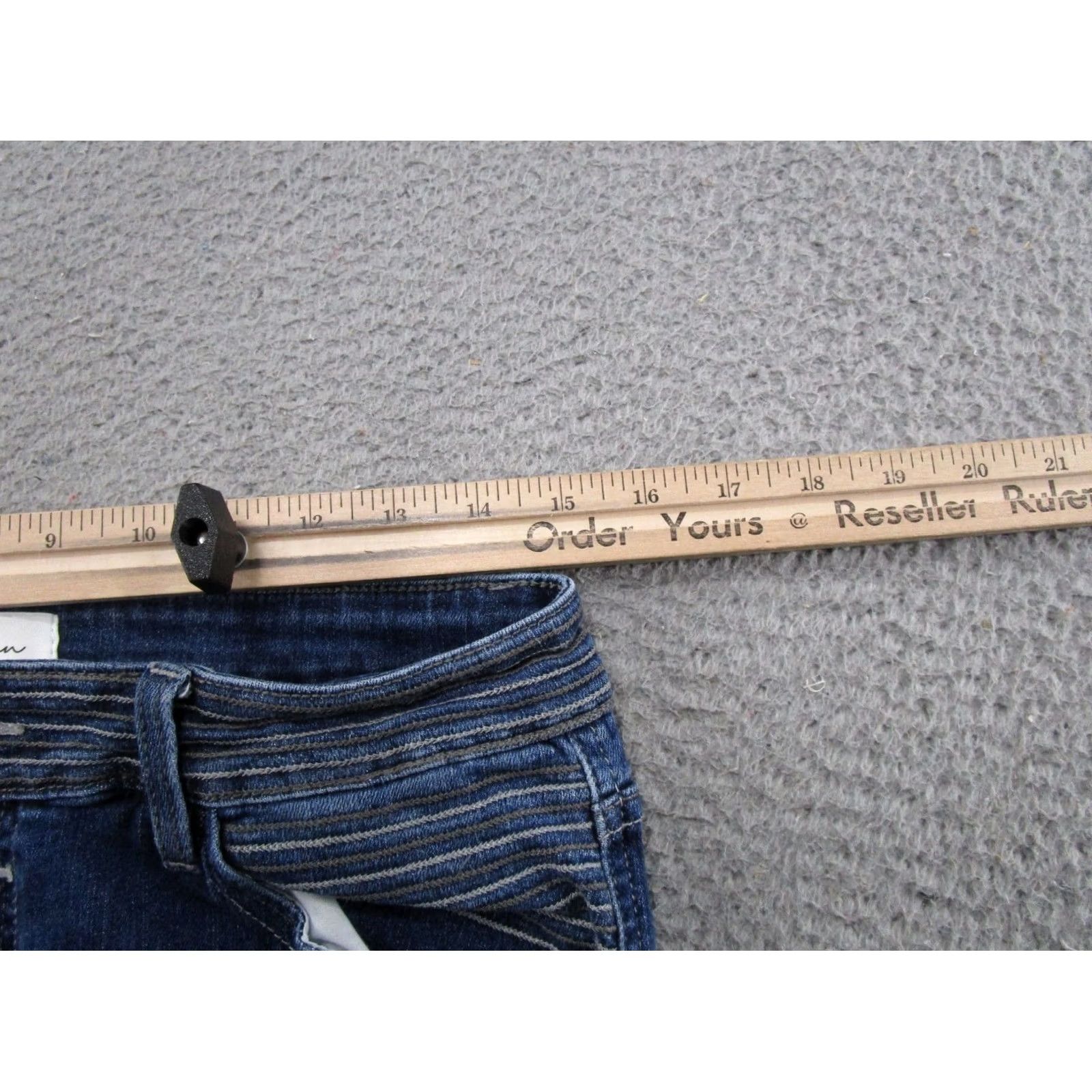 Vintage Kancan Button Fly Blue Stretch Denim Jeans Size 13/30 Mid Rise Cotton Blend Womens Jeans 5-Pocket Style Ankle Stretch Size 34" / US 12 / IT 48 - 6 Thumbnail