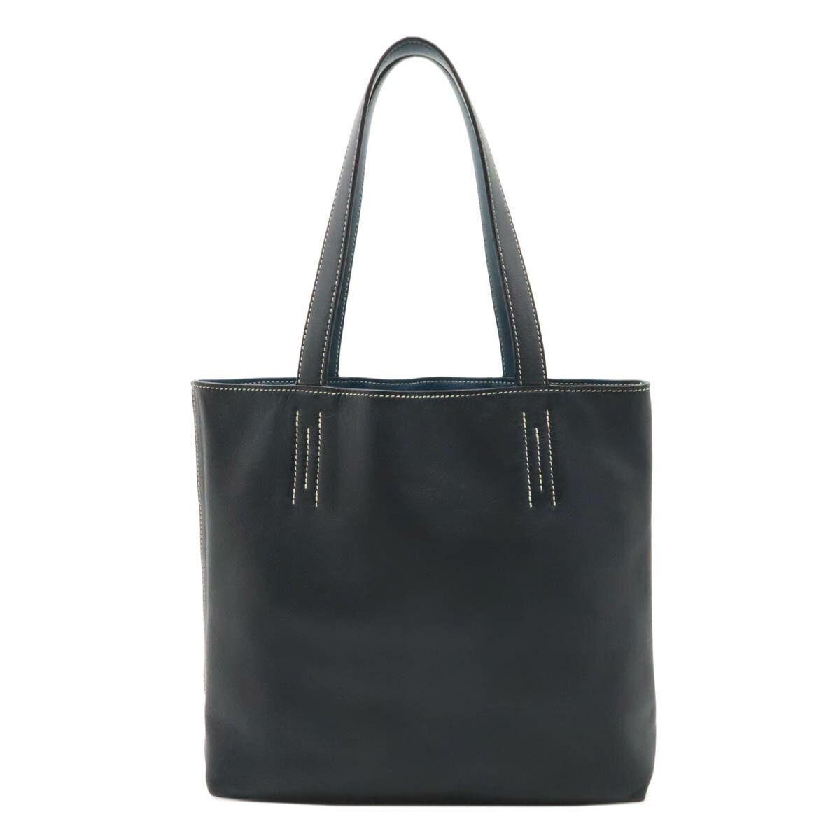 Hermes Hermes Double Sens Vache Kisseia Tote Bag Leather Tote Bag Stamp Jo (2011) in Blue, Women's