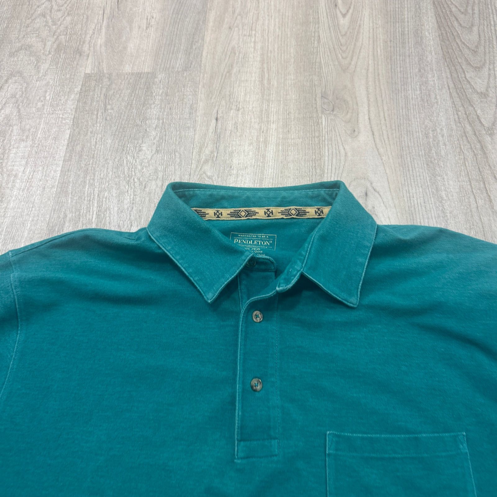 Pendleton Pendleton Polo Shirt Men's Extra Large XL Teal Solid Size US XL / EU 56 / 4 - 3 Thumbnail