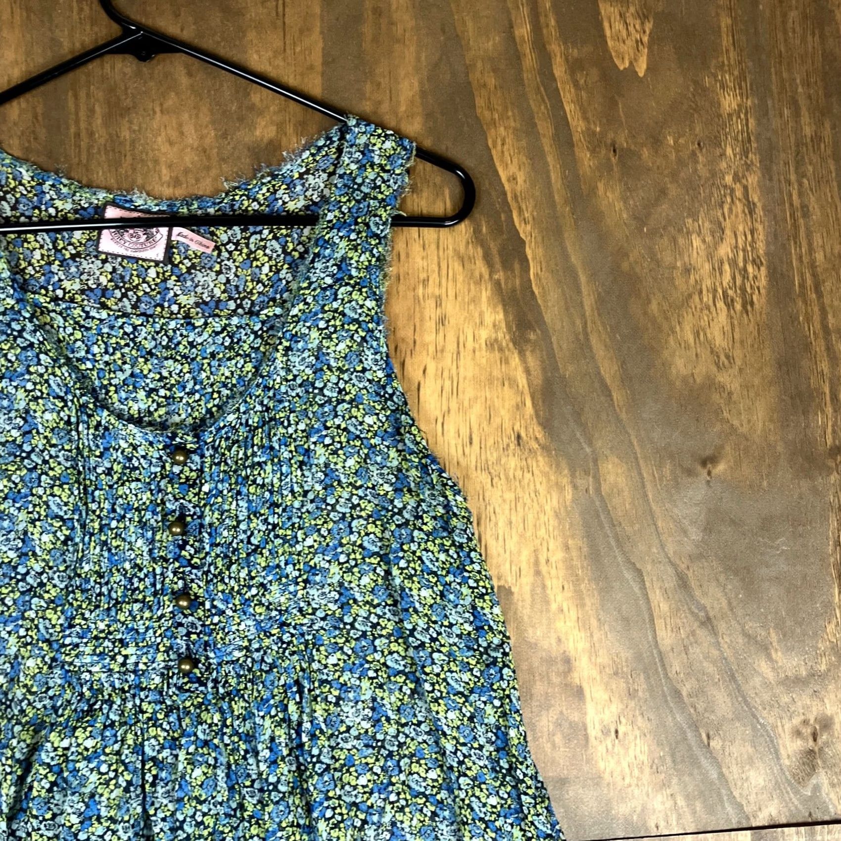 Juicy Couture Juicy Couture Blouse Multicolored Floral Sleeveless Sheer Lightweight Womens 6 Blue Floral Casual Workwear Party/Cocktail Shirt Women Size M / US 6-8 / IT 42-44 - 5 Thumbnail