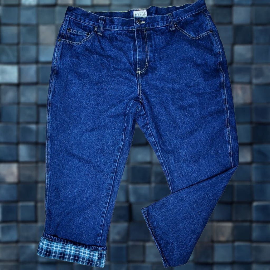 Denime RedHead Jeans Men 40x29 Denim Blue Flannel-Lined 5-Pocket Straight Cold Weather Work Pants Winter Size US 40 / EU 56 - 1 Thumbnail