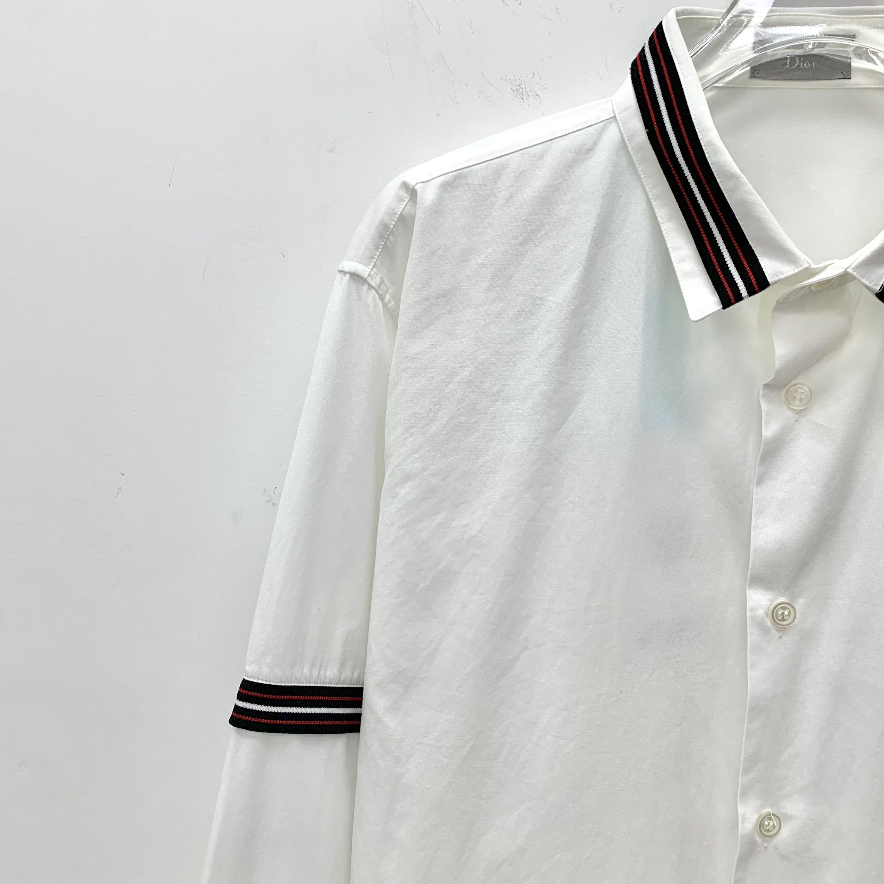 Dior Dior White Stripe-Trim Cotton Shirt 42 Size US XS / EU 42 / 0 - 8 Thumbnail