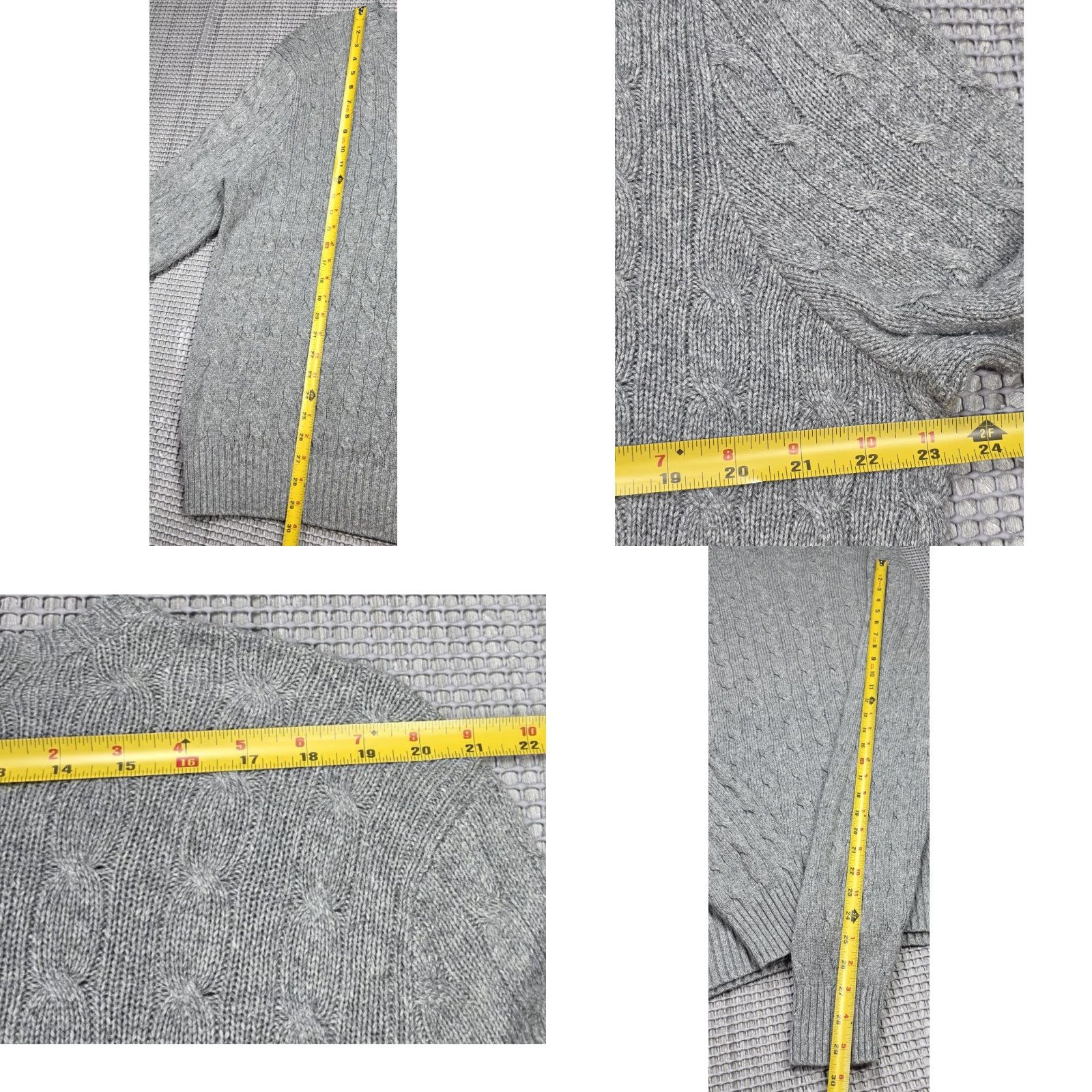 Polo Ralph Lauren VINTAGE Polo Ralph Lauren 100% Silk Sweater Gray Mens XL Cable Knit Blue Pony Size US XL / EU 56 / 4 - 9 Thumbnail