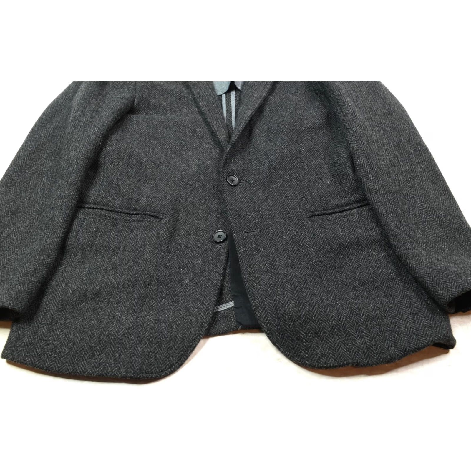 J.Crew J.Crew Blazer Mens 42R Gray Herringbone Tweed Wool Two-Button Regular Fit Size 42R - 4 Thumbnail