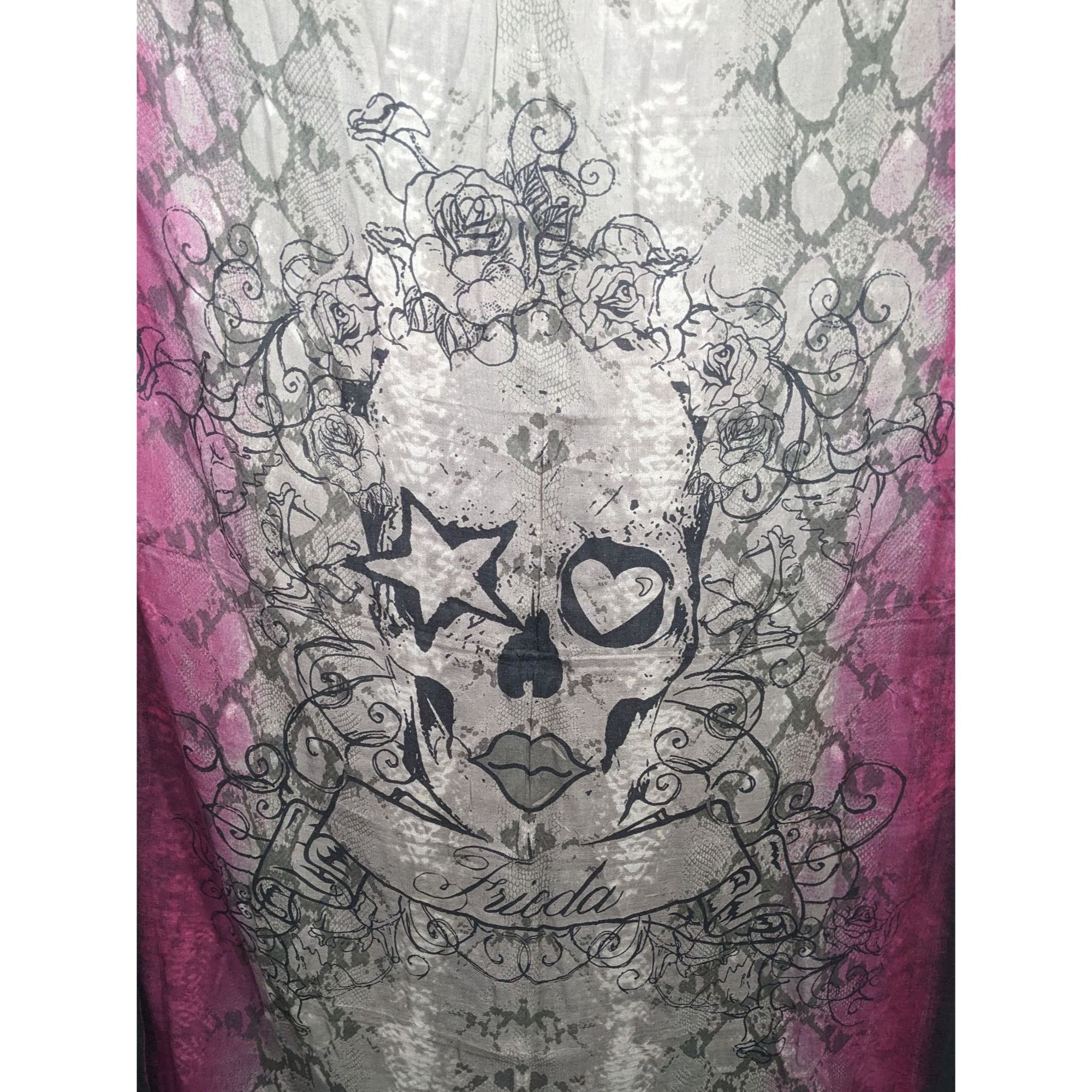 Other Frida & Freddies New York Gothic Skull Scarf 70% Viscose 30% Size ONE SIZE - 10 Thumbnail