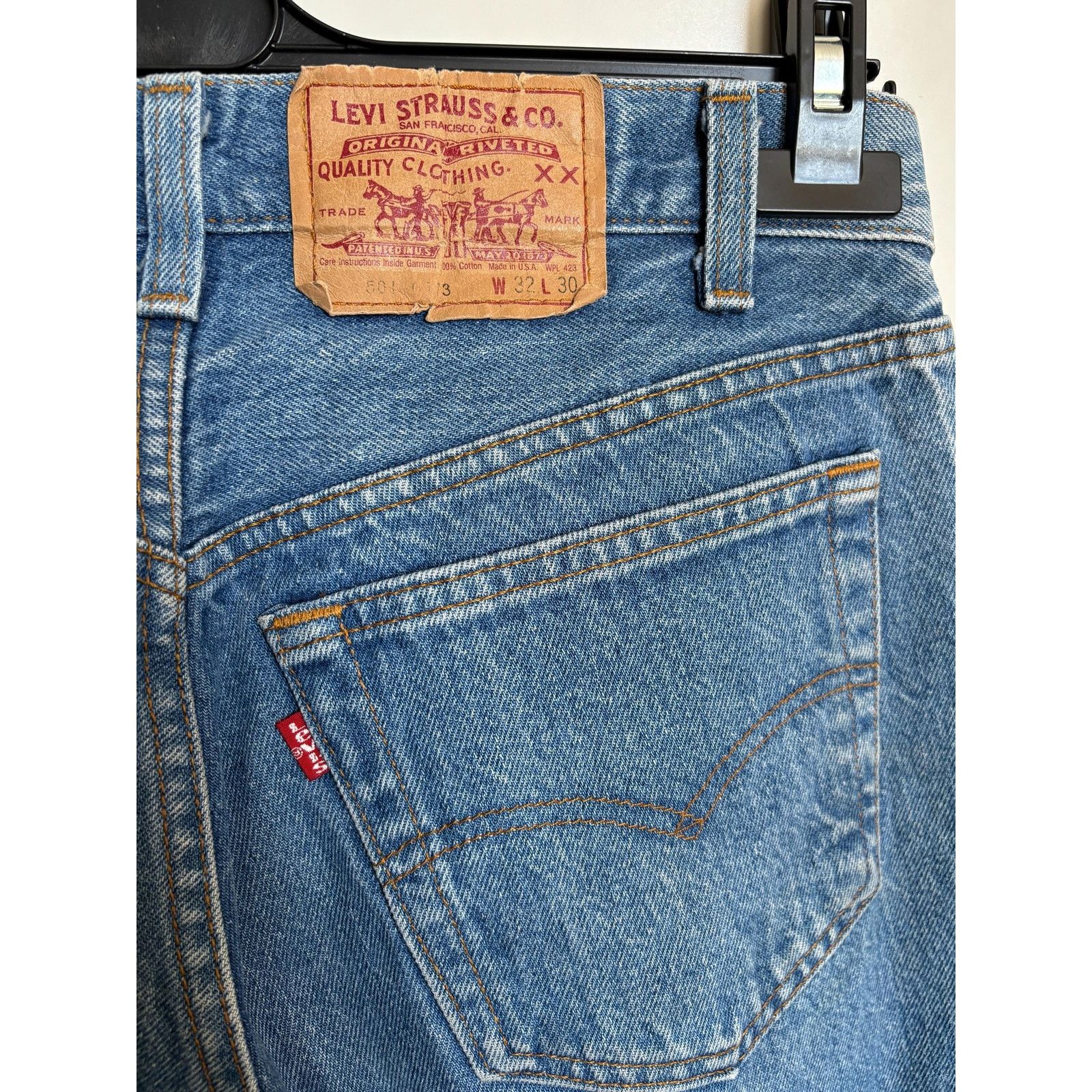 Japanese Brand × Levi's × Levi's Vintage Clothing Levi’s 501 0113 USA W32 L30 Red Tab Archive Light Wash Jeans Size US 32 / EU 48 - 9 Thumbnail