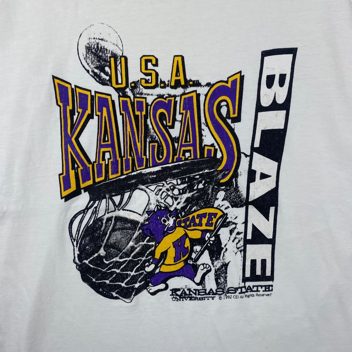 Vintage Vintage 90's KANSAS STATE UNIVERSITY Kansas Blaze Graphic Size US L / EU 52-54 / 3 - 2 Thumbnail