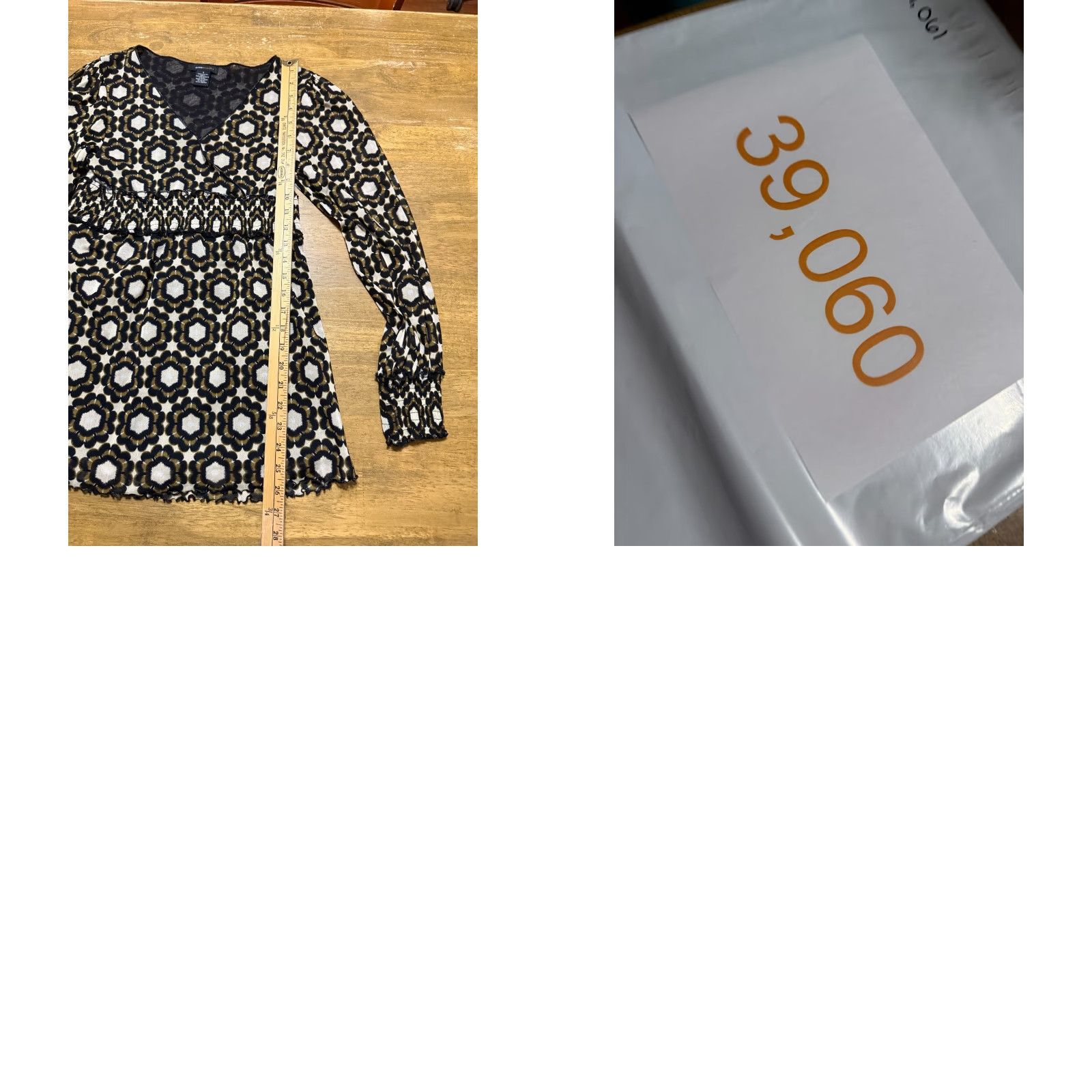 Bcbgmaxazria BCBGMAXAZRIA Blouse Women's Size Small Black Brown Long Sleeve V-neck Size S / US 4 / IT 40 - 8 Thumbnail