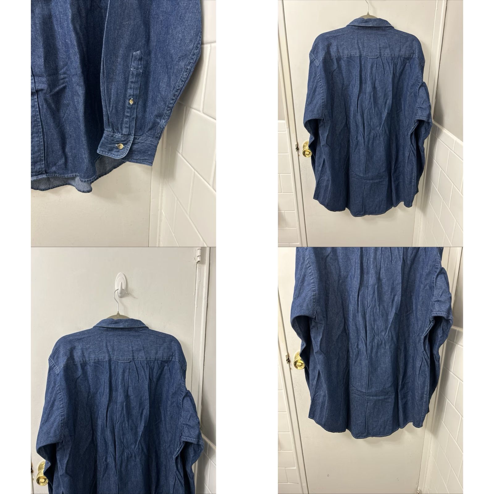 Nautica VINTAGE Nautica Denim Shirt Mens XL Blue Button-Down Cotton Long Sleeve Plaid NWT Size US XL / EU 56 / 4 - 8 Thumbnail