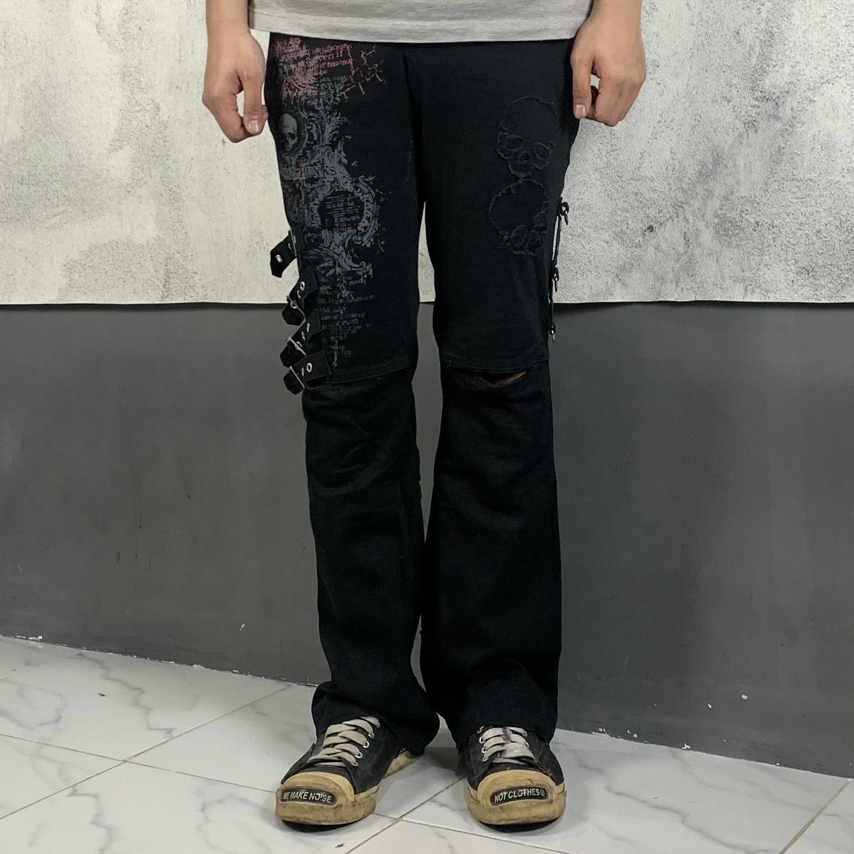 If Six Was Nine MAD PUNK Gothic Punk Bondage Pants Opium Size US 31 - 5 Thumbnail