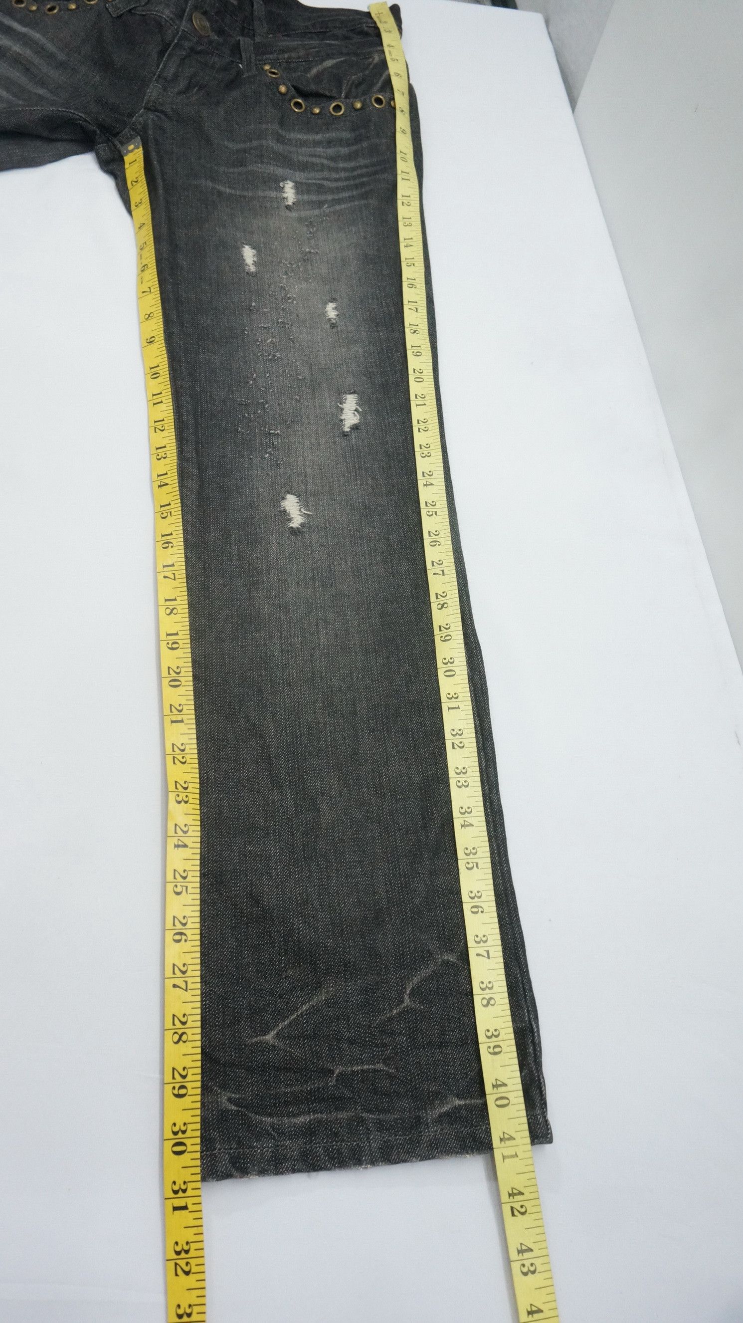 Japanese Brand ⛩️JAPANESE BRAND Double Waist Faux Snakeskin Jeans Size US 29 - 11 Thumbnail