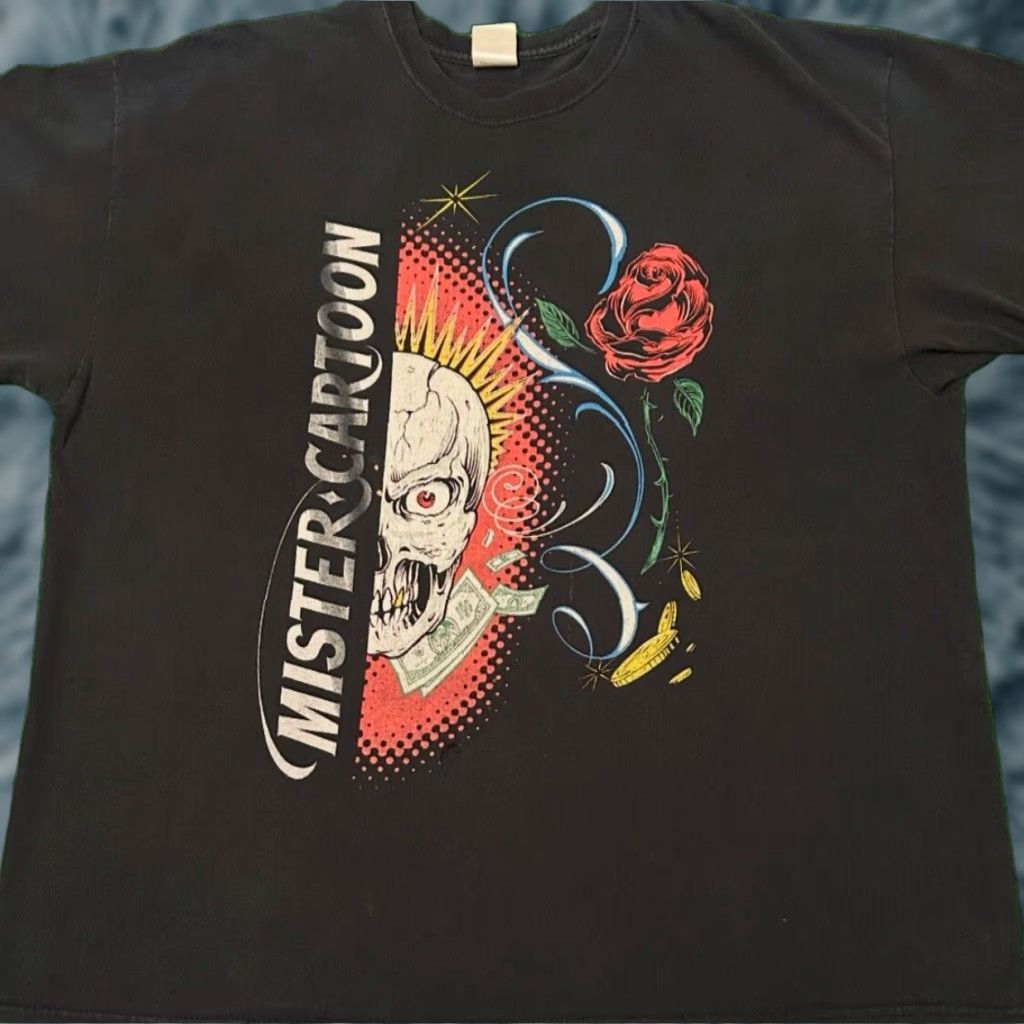 Etro VINTAGE Mister Cartoon Shirt VTG 90s Y2K Tattoo Graffiti West Coast Hip Hop Metro PCS Collab XXLarge Black Mens Short Sleeve Size US XXL / EU 58 / 5 - 1 Thumbnail