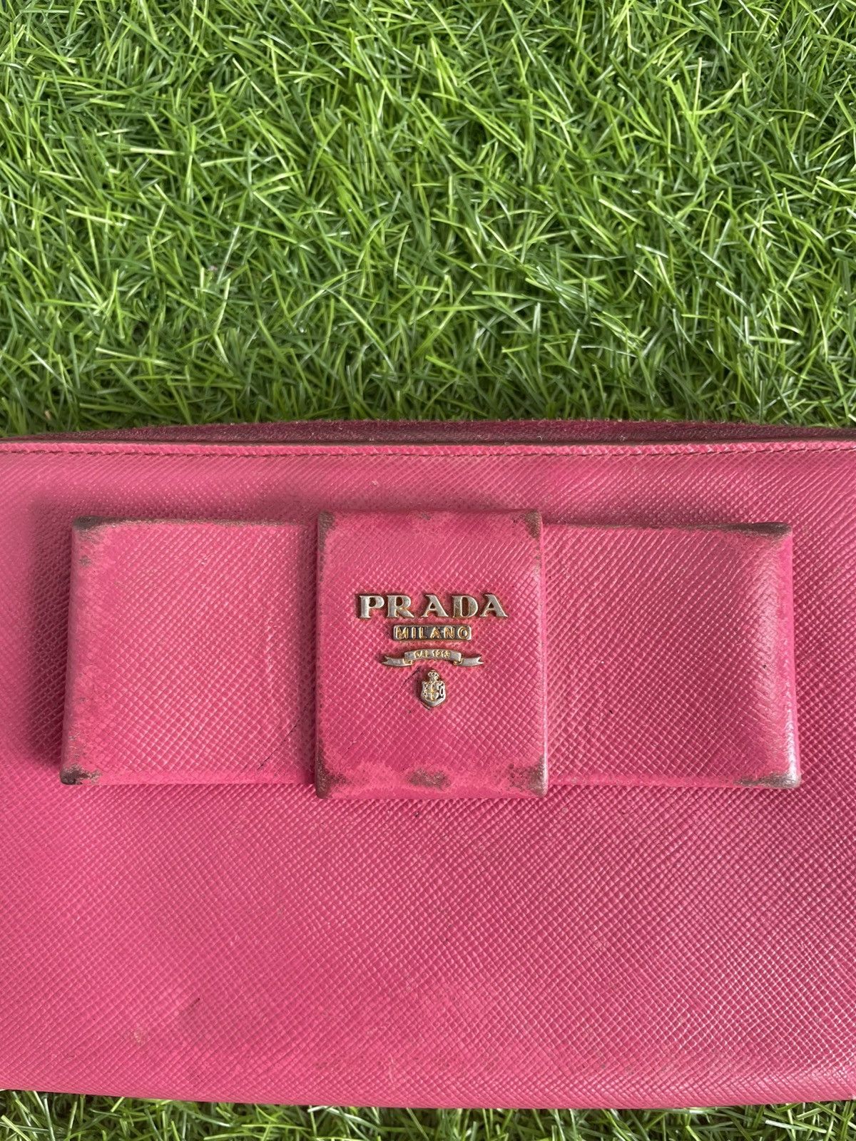Prada PRADA Zip Around Long Wallet Fiocco Ribbon Saffiano Leather Size ONE SIZE - 2 Thumbnail