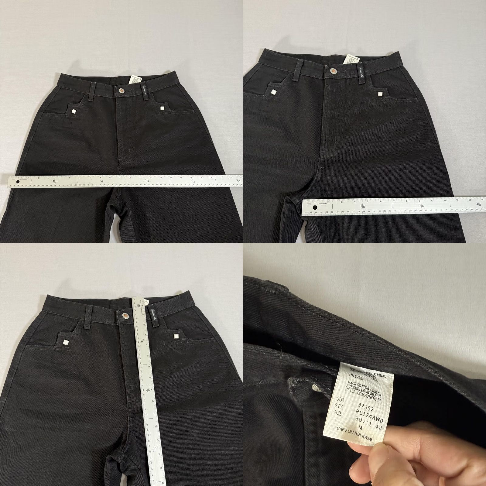 Vintage VINTAGE Rockies Jeans Womens 11 Black Bare Back Slim Fit Denim Pants Western 90s Size 32" / US 10 / IT 46 - 8 Thumbnail
