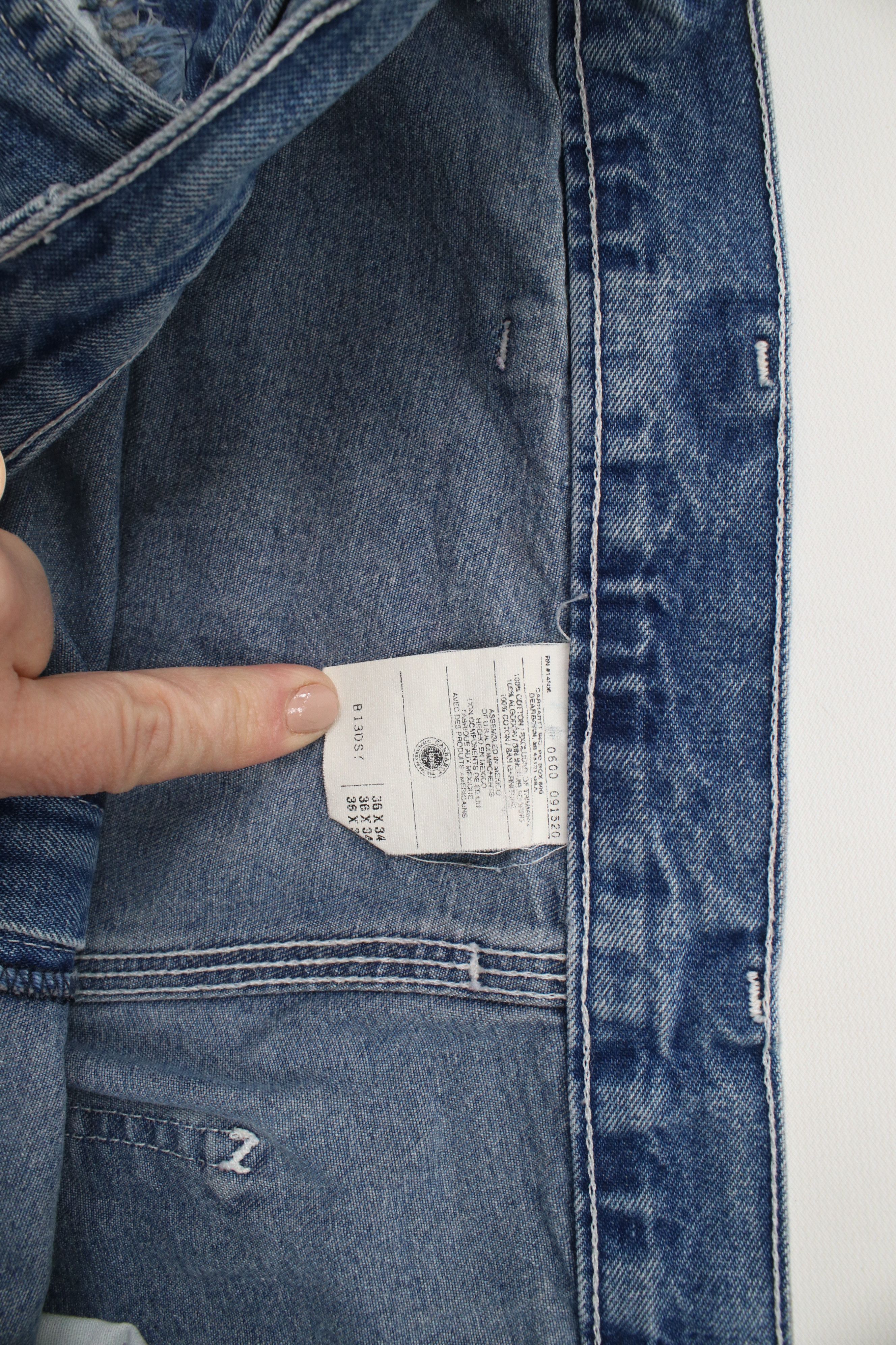 Carhartt × Vintage Vintage Y2K 2000 Carhartt Wide Leg Dungaree Denim Jeans Size US 36 / EU 52 - 8 Thumbnail