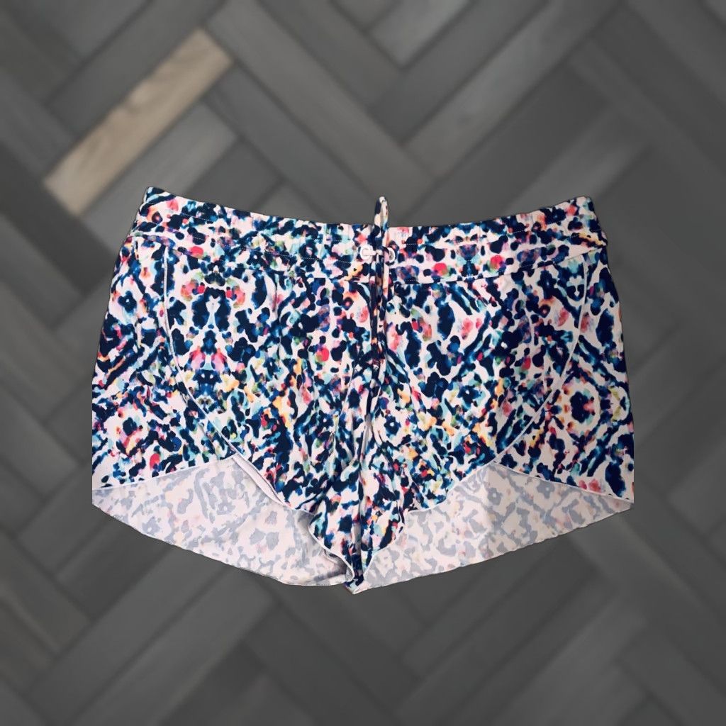 Athleta Athleta Running Shorts Size M Multicolor Print Stretch Workout Hypersonic Sonar Size 32" / US 10 / IT 46 - 1 Thumbnail
