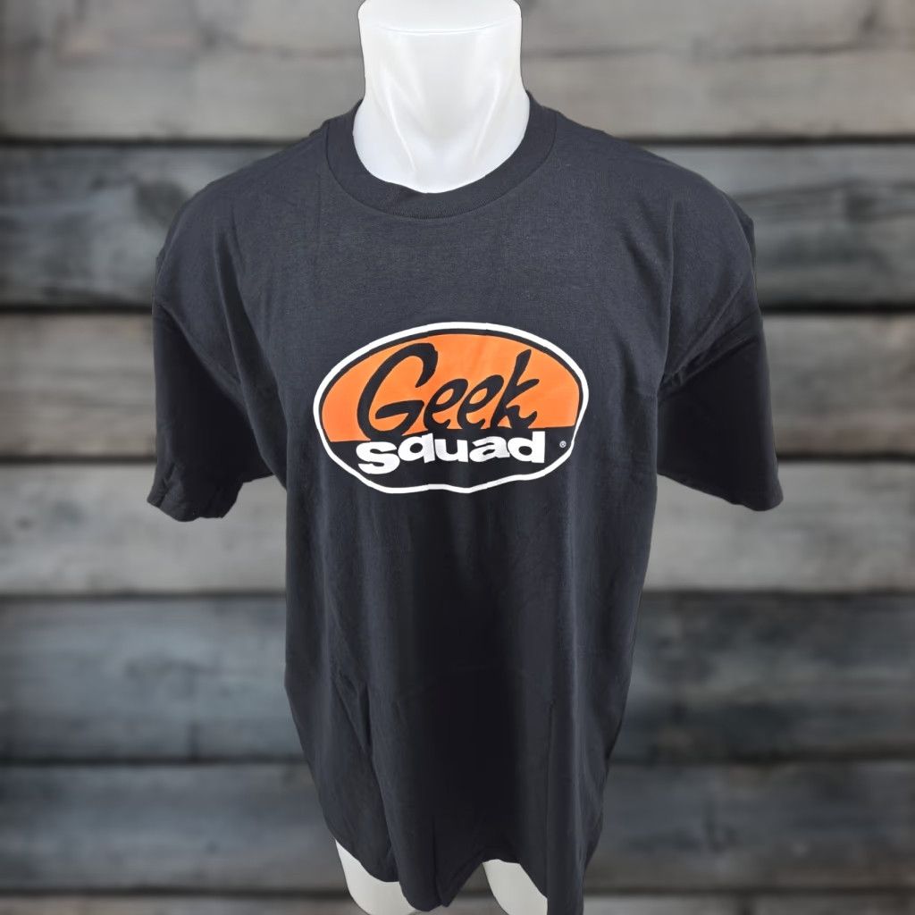 Fruit Of The Loom VINTAGE Fruit of the Loom Geek Squad T Shirt Logo Graphic Mens XL Black Shirt Men's Graphic Tee Classic Nerd Computer Logo Size US XL / EU 56 / 4 - 1 Thumbnail