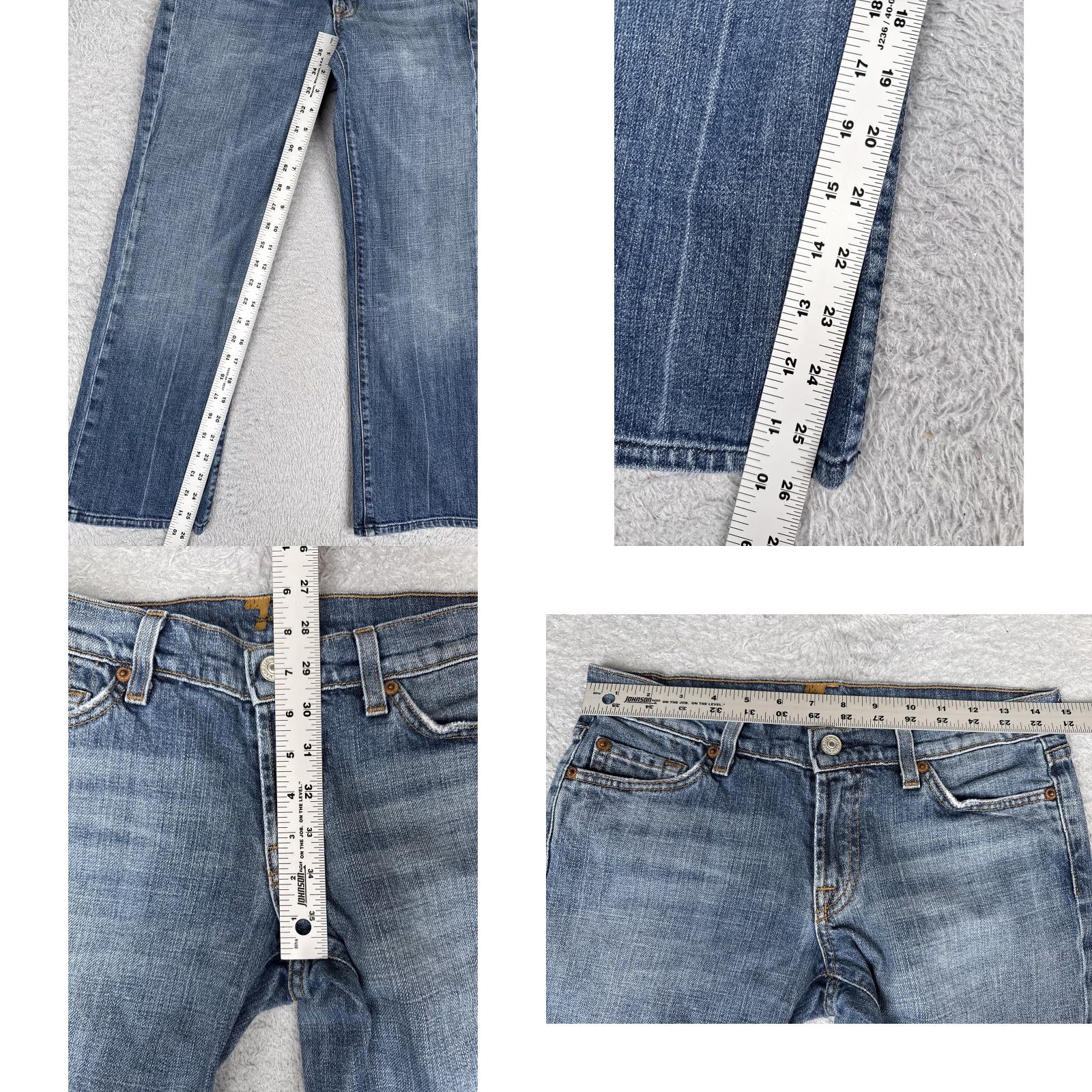 7 For All Mankind 7 For All Mankind Jeans Womens 28 Blue Low Rise Straight Stretch Denim 28x26 Size 28" / US 6 / IT 42 - 8 Thumbnail