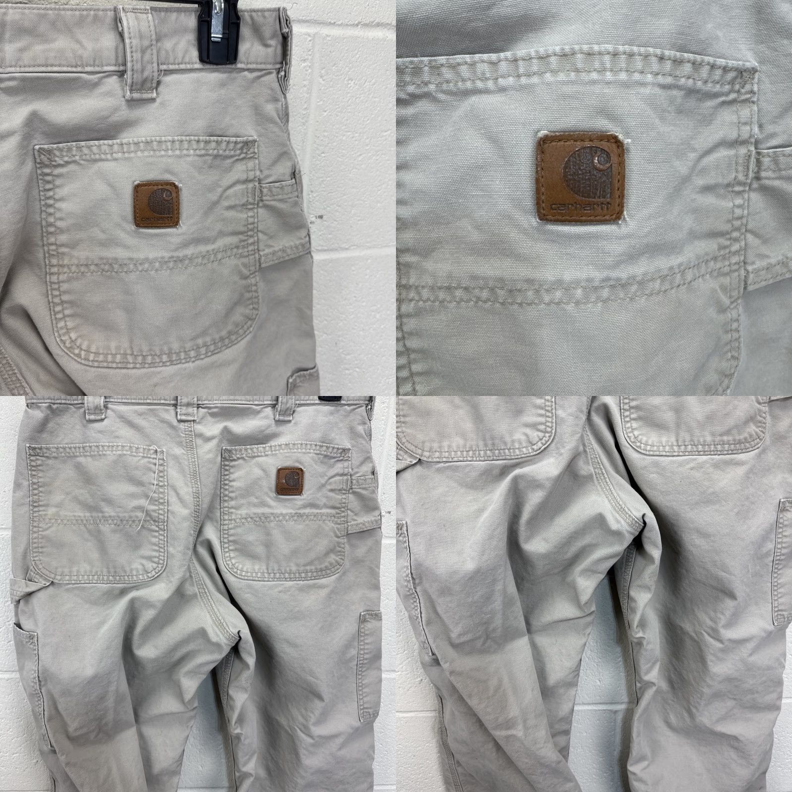 Carhartt VINTAGE Carhartt Pants Mens 32x32 Carpenter Tan Canvas Loose Fit 90s Retro Distressed Front Zip Button Pockets CT Carhartt B151 Mens pants Size US 32 / EU 48 - 9 Thumbnail