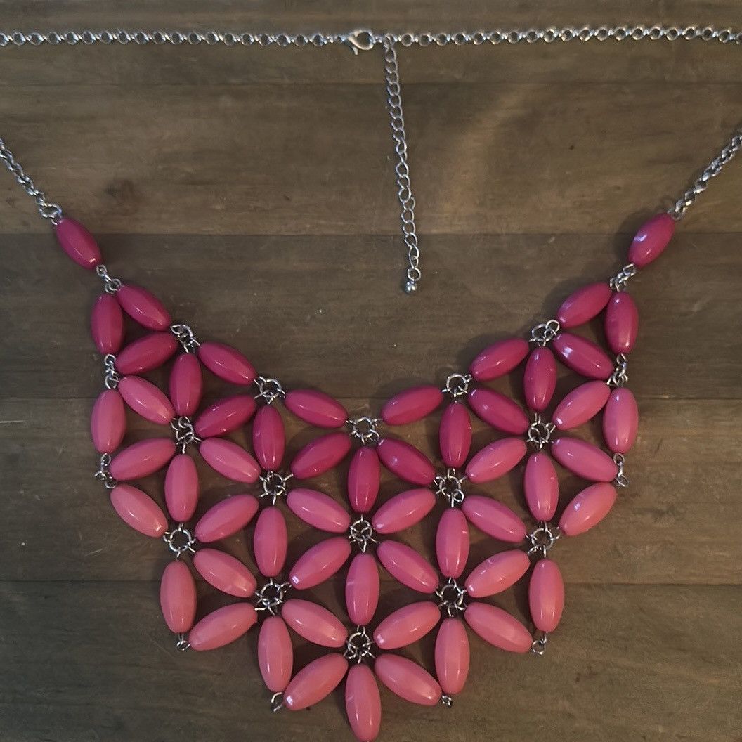 Other Two tone pink flower bib necklace Size ONE SIZE - 2 Thumbnail
