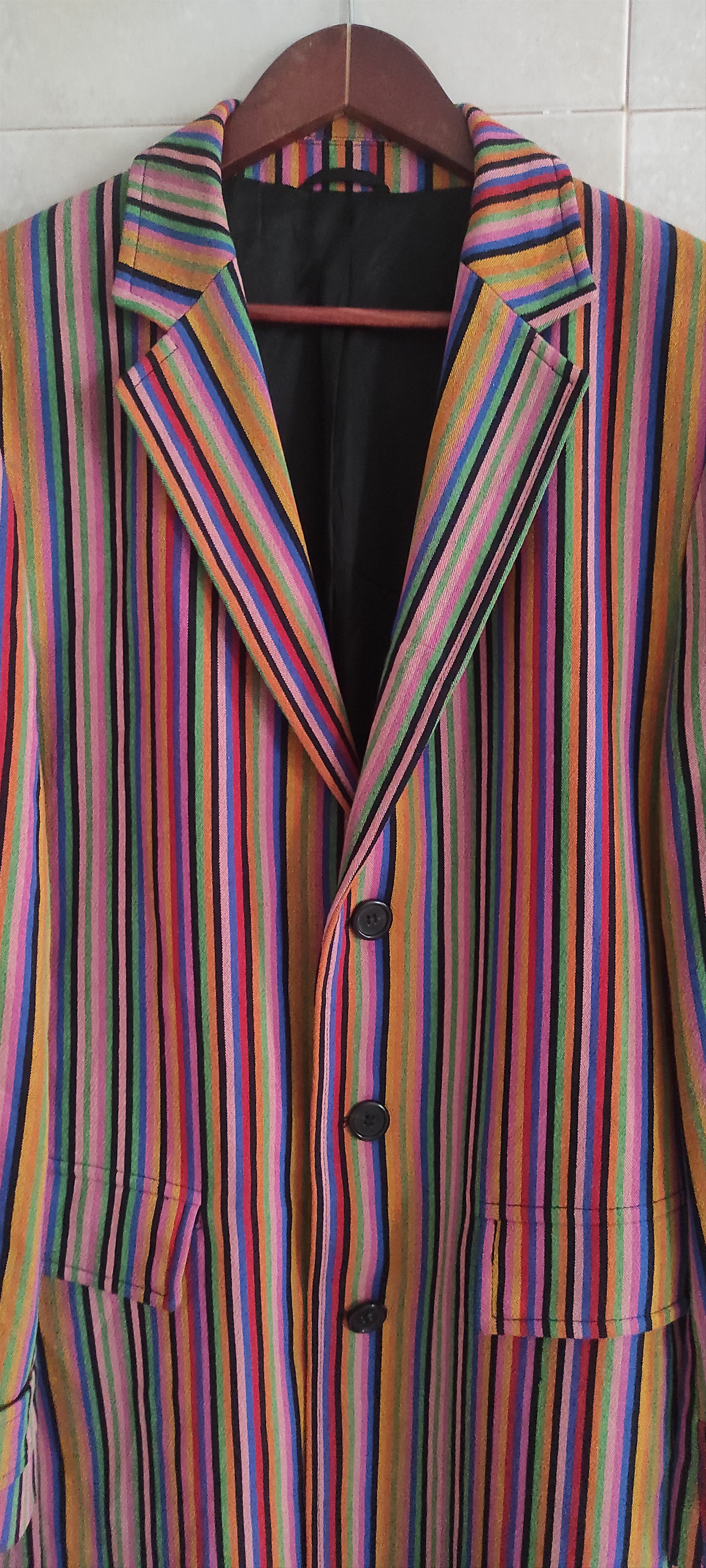Hugo × Hugo Boss Hugo Boss Women Coat Fitted Velvet Multicolor Stripe Italian Size L / US 10 / IT 46 - 17 Thumbnail