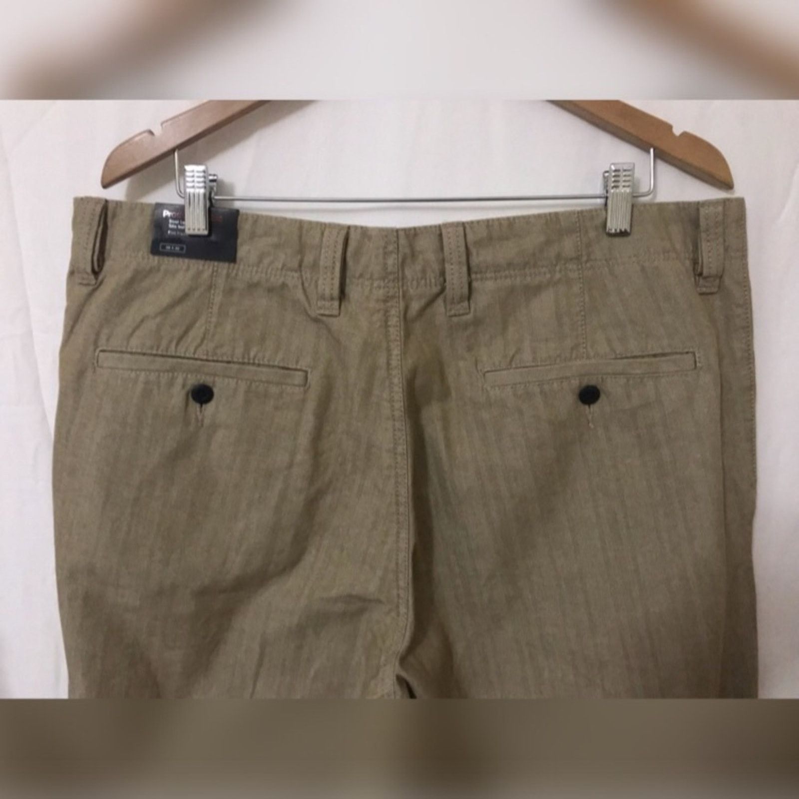 Express Express Producer Chino Khaki Boot Leg Dress Pants Size US 38 / EU 54 - 7 Thumbnail