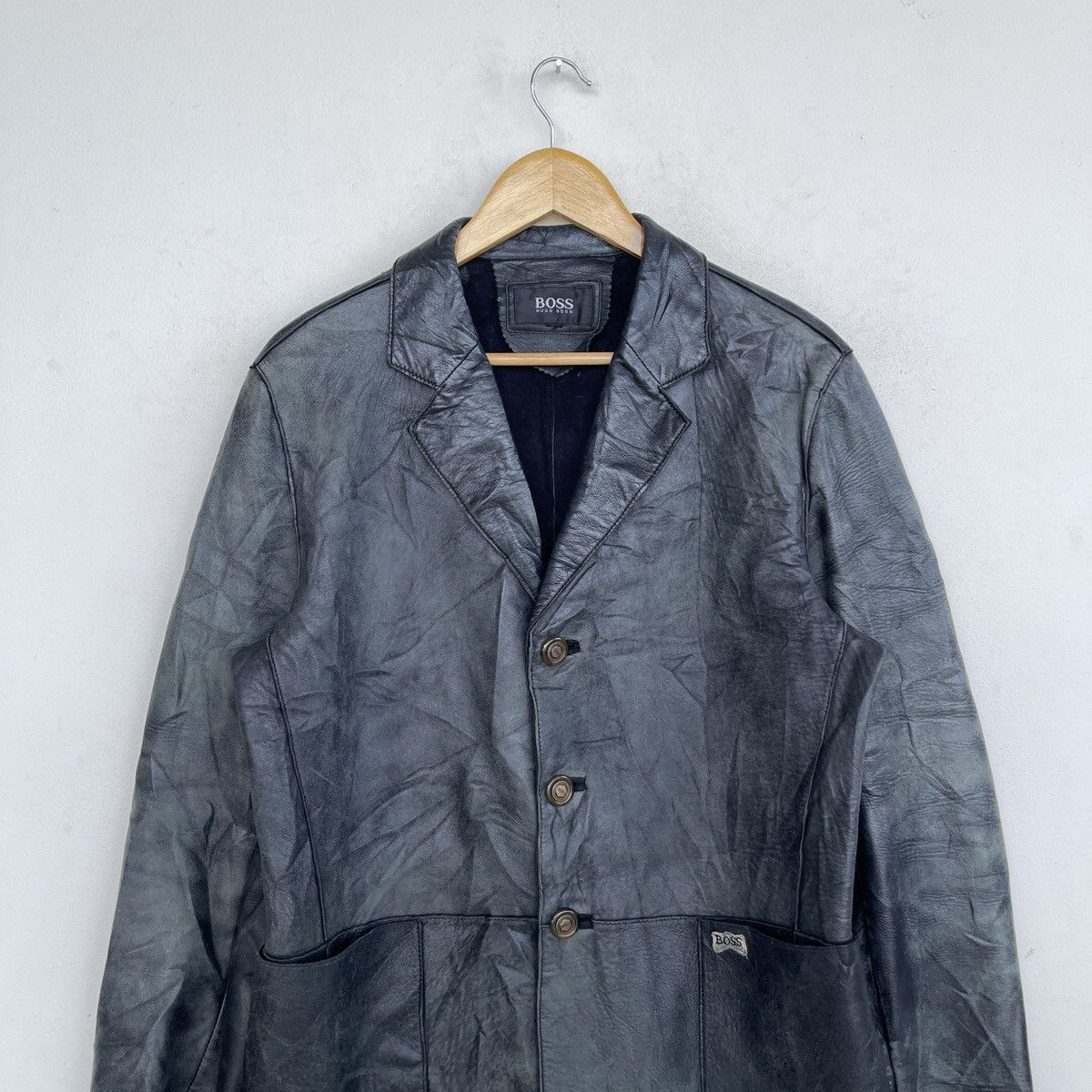 Hugo Boss Hugo Boss Calfskin Leather Blazer Chore - Natural Patina Size US M / EU 48-50 / 2 - 4 Thumbnail