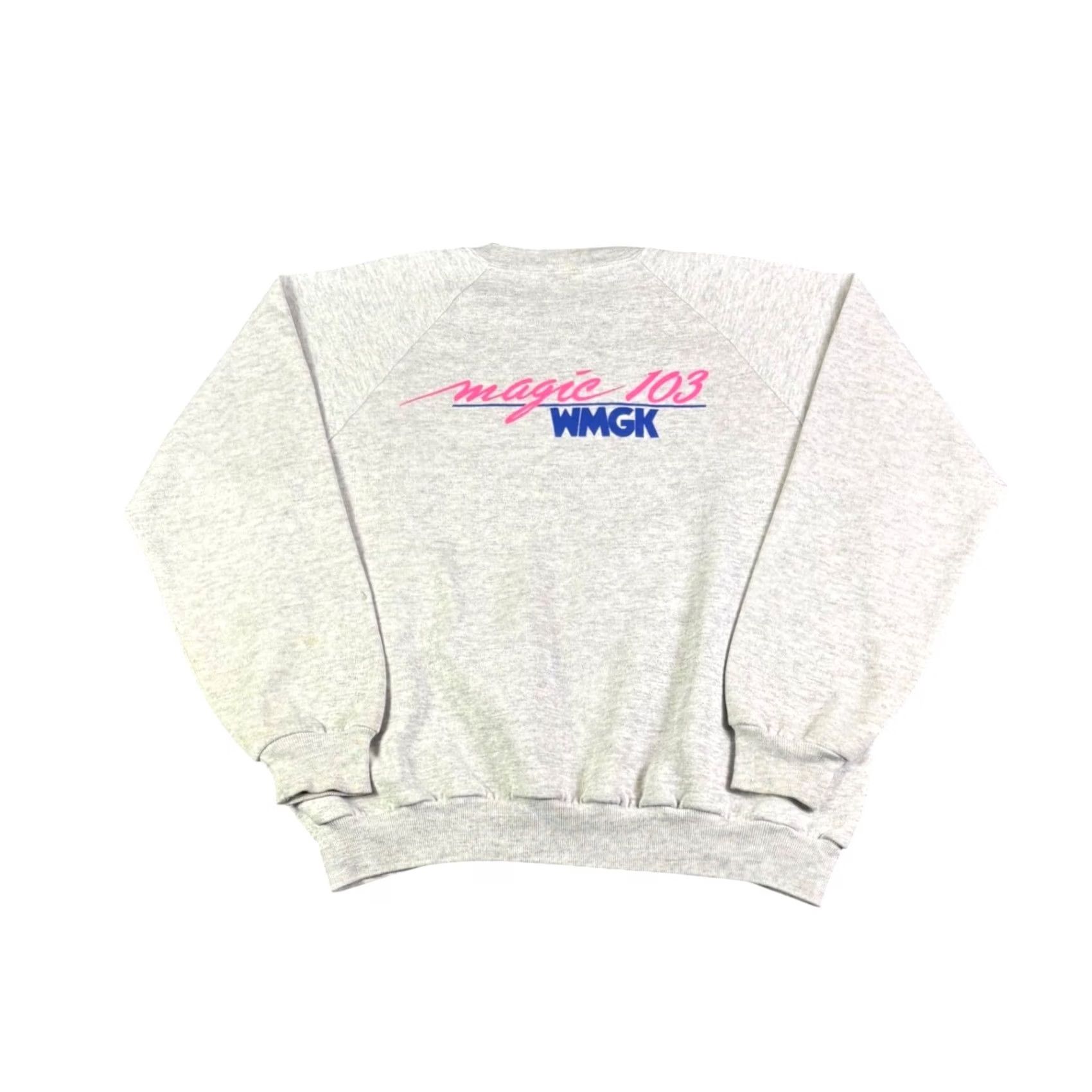 Jerzees VINTAGE Jerzees Sweatshirt MX WMGK Radio Gray XL Raglan Mens Crew Neck Graphic Print 80s Size US XL / EU 56 / 4 - 2 Thumbnail