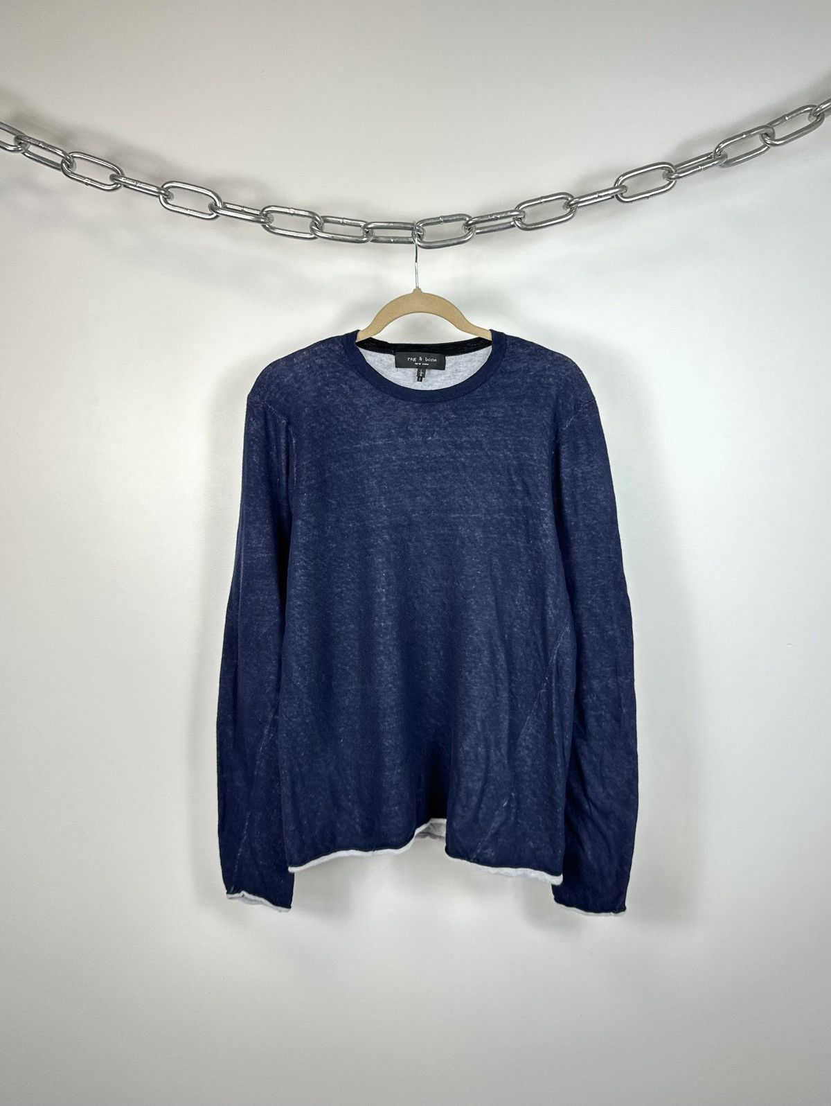 Rag & Bone Vintage Rag & Bone Avant Garde Designer Lightweight Sweater Size US L / EU 52-54 / 3 - 1 Thumbnail