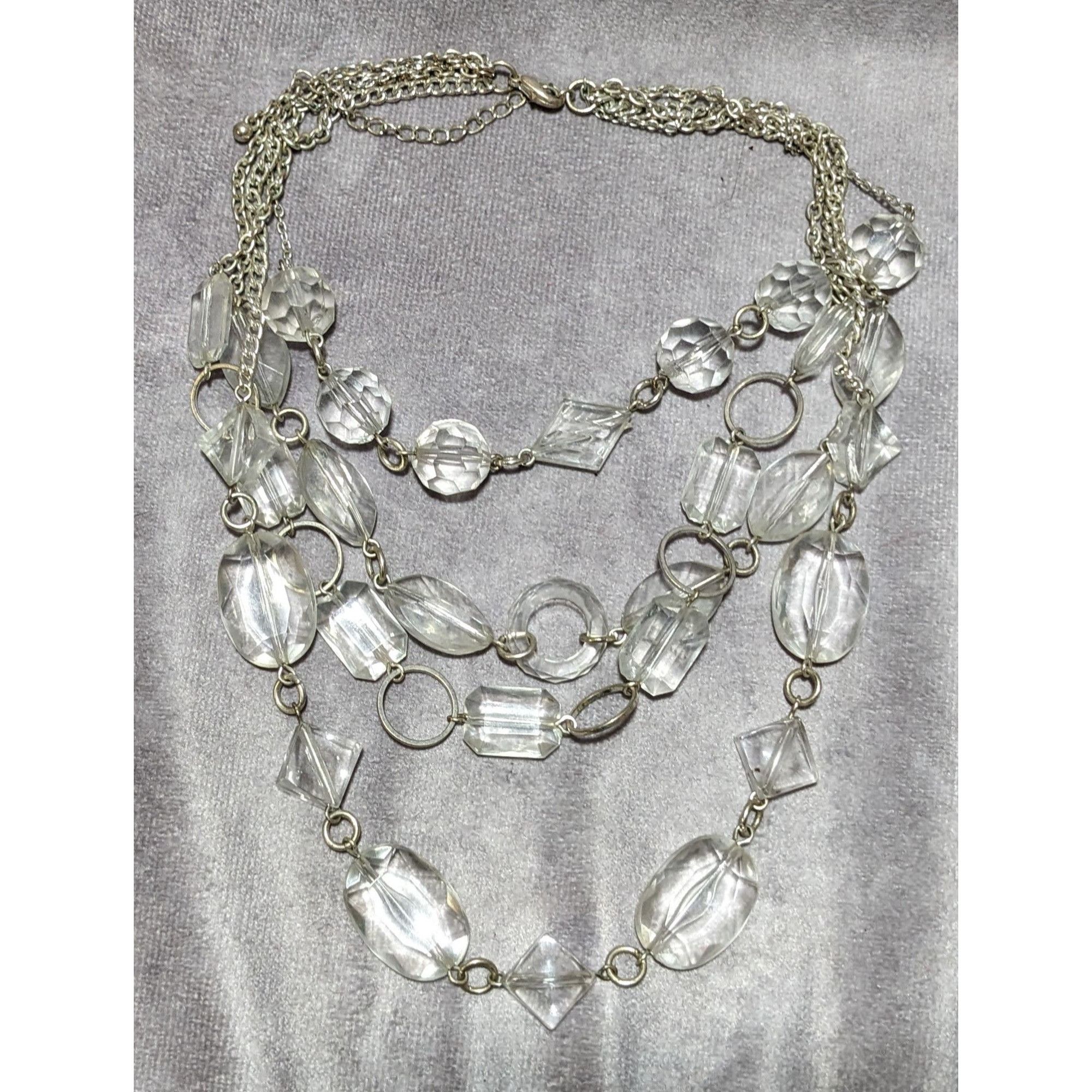 Other Clear Chunky Gemmed Multilayer Necklace Size ONE SIZE - 7 Thumbnail