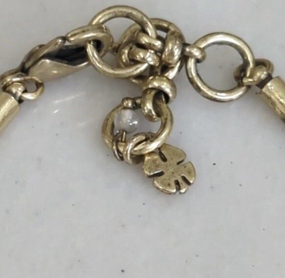 Lucky Brand LUCKY BRAND Hammered Brass & Wood Collar Necklace 18" Boho Size ONE SIZE - 5 Thumbnail