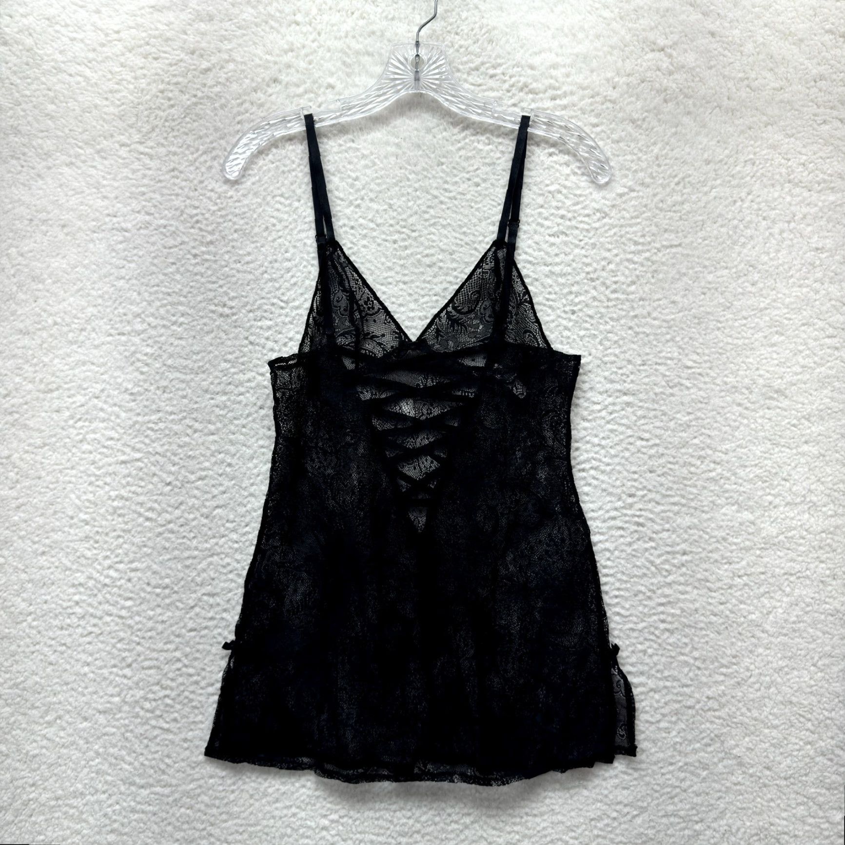 Victoria's Secret VINTAGE Victoria's Secret Slip Dress Black Lace Medium Y2K Victorian Goth Sheer M Womens Size M / US 6-8 / IT 42-44 - 2 Thumbnail