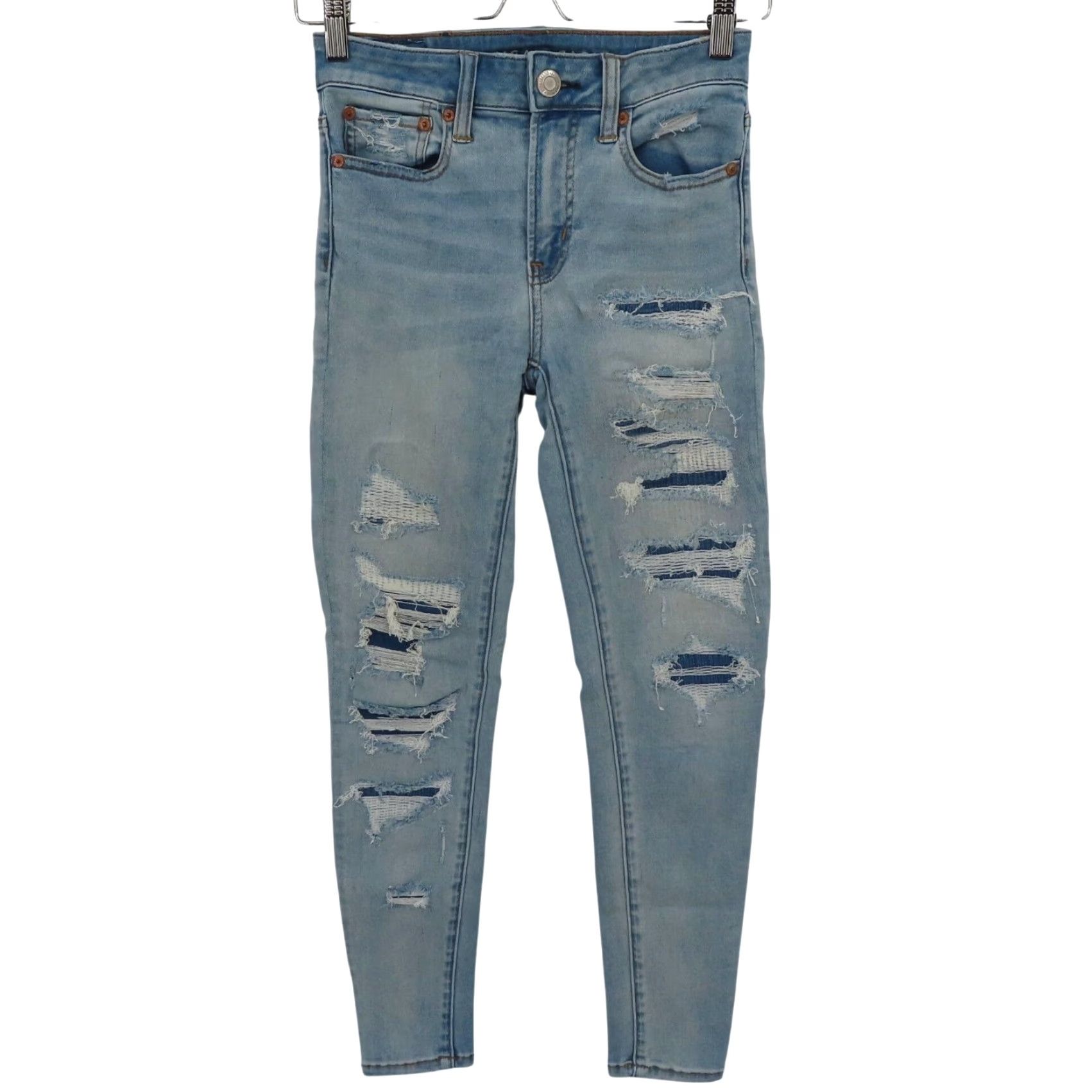 American Eagle Outfitters American Eagle Outfitters Women Jeans Jegging 2 Short 2S Hi Rise Distressed Blue Light Wash Stretch Denim 5-Pocket Damaged? No (ignore) Size 26" / US 2 / IT 38 - 2 Thumbnail