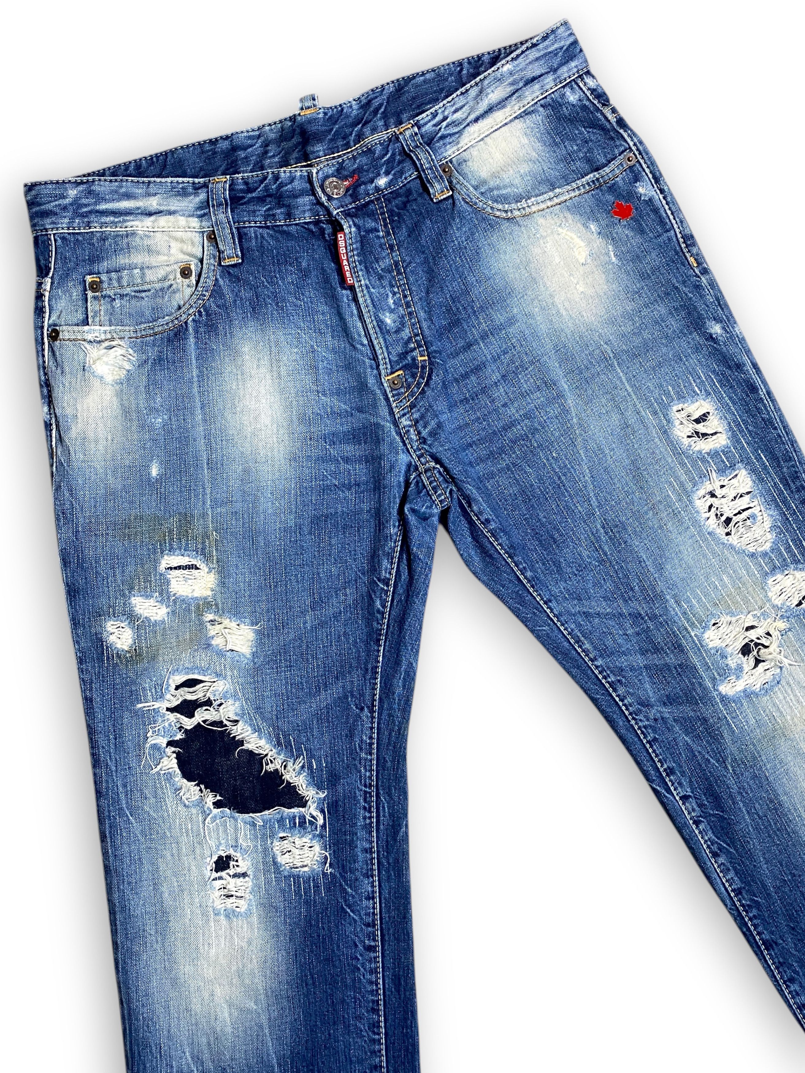 Dsquared2 Dsquared2 Distressed Washed Oil Stained Slim Jeans Vintage Size US 32 / EU 48 - 4 Thumbnail
