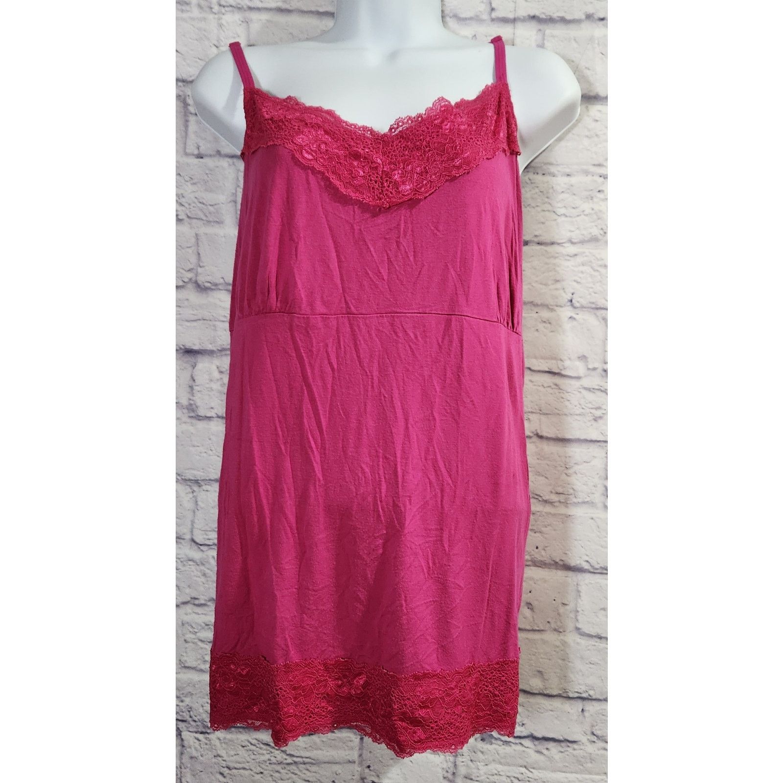 Other Pink Fuchsia Lace Adjustable Spaghetti Strap Tank Top 22 24 Size 3XL / US 20-22 - 1 Thumbnail